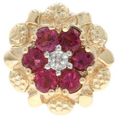 A. Klein Pink Diamond Slide Charm Yellow Gold 14k 1.42ctw Flower