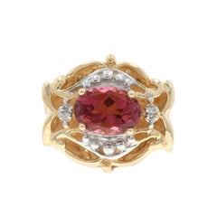 Richard Klein Pink Tourmaline Diamond Slide Charm - Yellow Gold 14k Oval 2.90ct