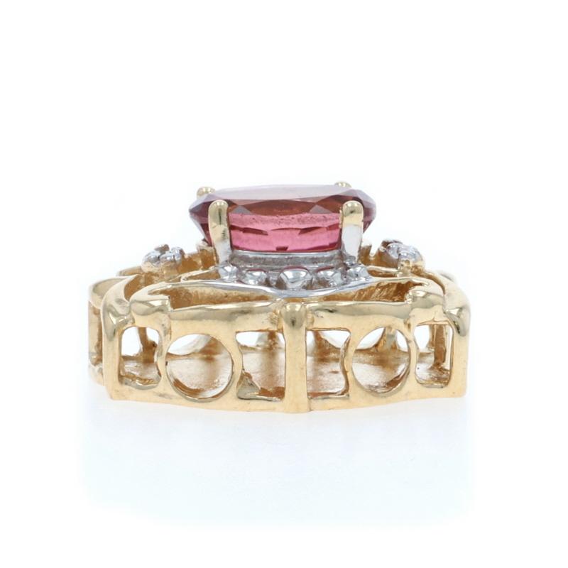 Taille ovale A. Klein Pink Diamond Slide Charm - Yellow Gold 14k Oval 2.90ct en vente