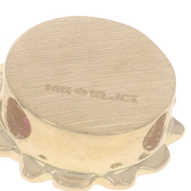 A. Klein Breloque Diamant Rubis - Or Jaune 14k Rond 1.72ctw Floral Pour femmes en vente