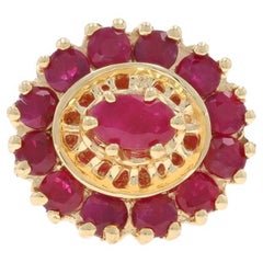 A. Klein Breloque Rubis - Or Jaune 14k Ovale & Rond 1.79ctw Floral