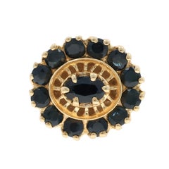 Richard Klein Dije con aureola de zafiro - Oro amarillo 14k Rd oval 1,79ctw Floral