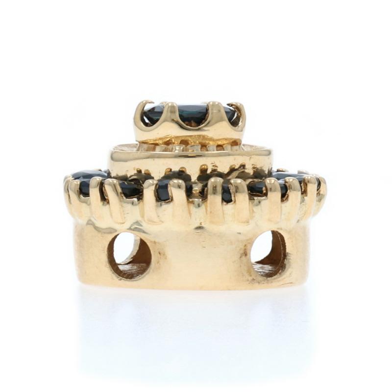 Richard Klein Saphir Halo Slide Charm - Gelbgold 14k Oval Rd 1,79ctw Floral (Ovalschliff) im Angebot