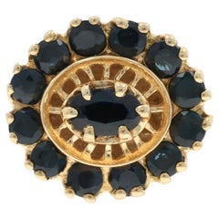 Richard Klein Sapphire Halo Slide Charm - Yellow Gold 14k Oval Rd 1.79ctw Floral