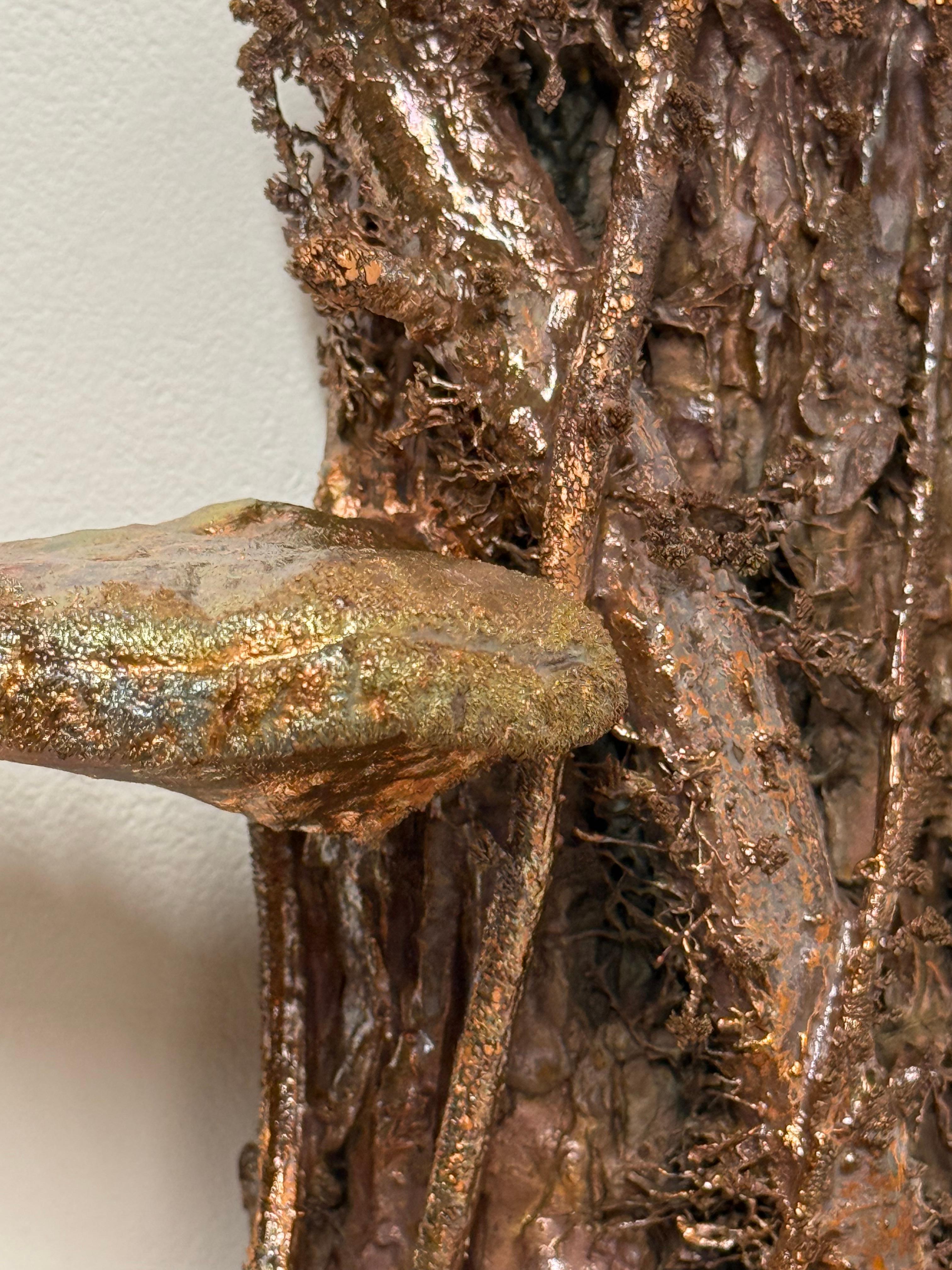 American Elm - Tree Mushrooms Vine Copper Wire Wall Mounted Sculpture, 2024 For Sale 9
