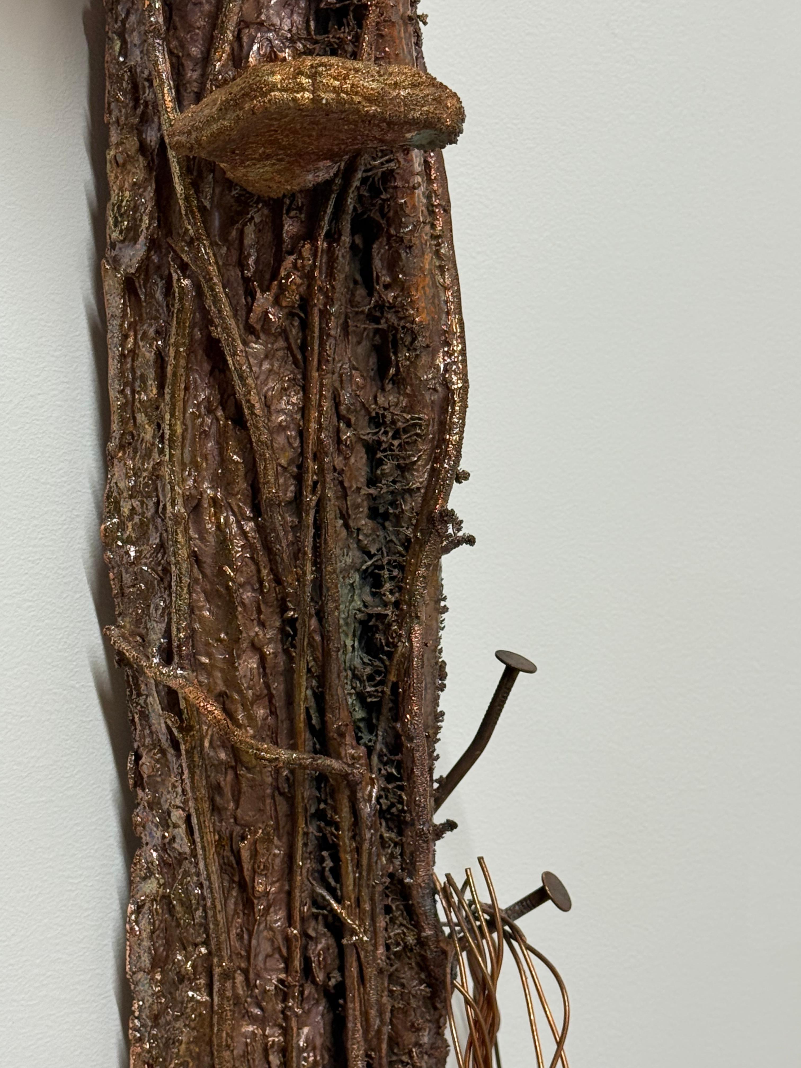 American Elm - Tree Mushrooms Vine Copper Wire Wall Mounted Sculpture, 2024 For Sale 3