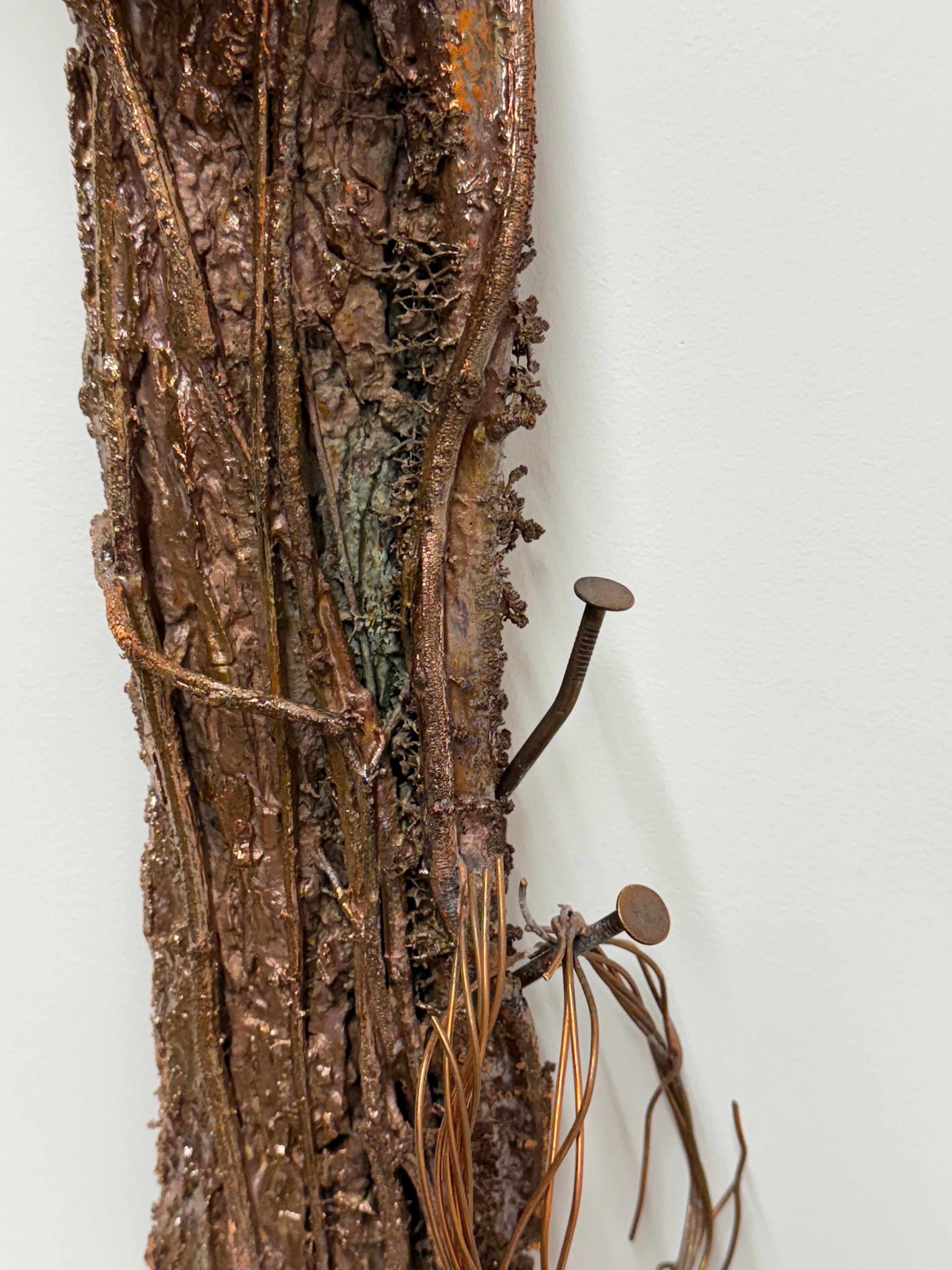 American Elm - Tree Mushrooms Vine Copper Wire Wall Mounted Sculpture, 2024 For Sale 5