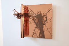 Entangled Life - Copper Wall Sculpture Power Lines Bird's Nest, 2025