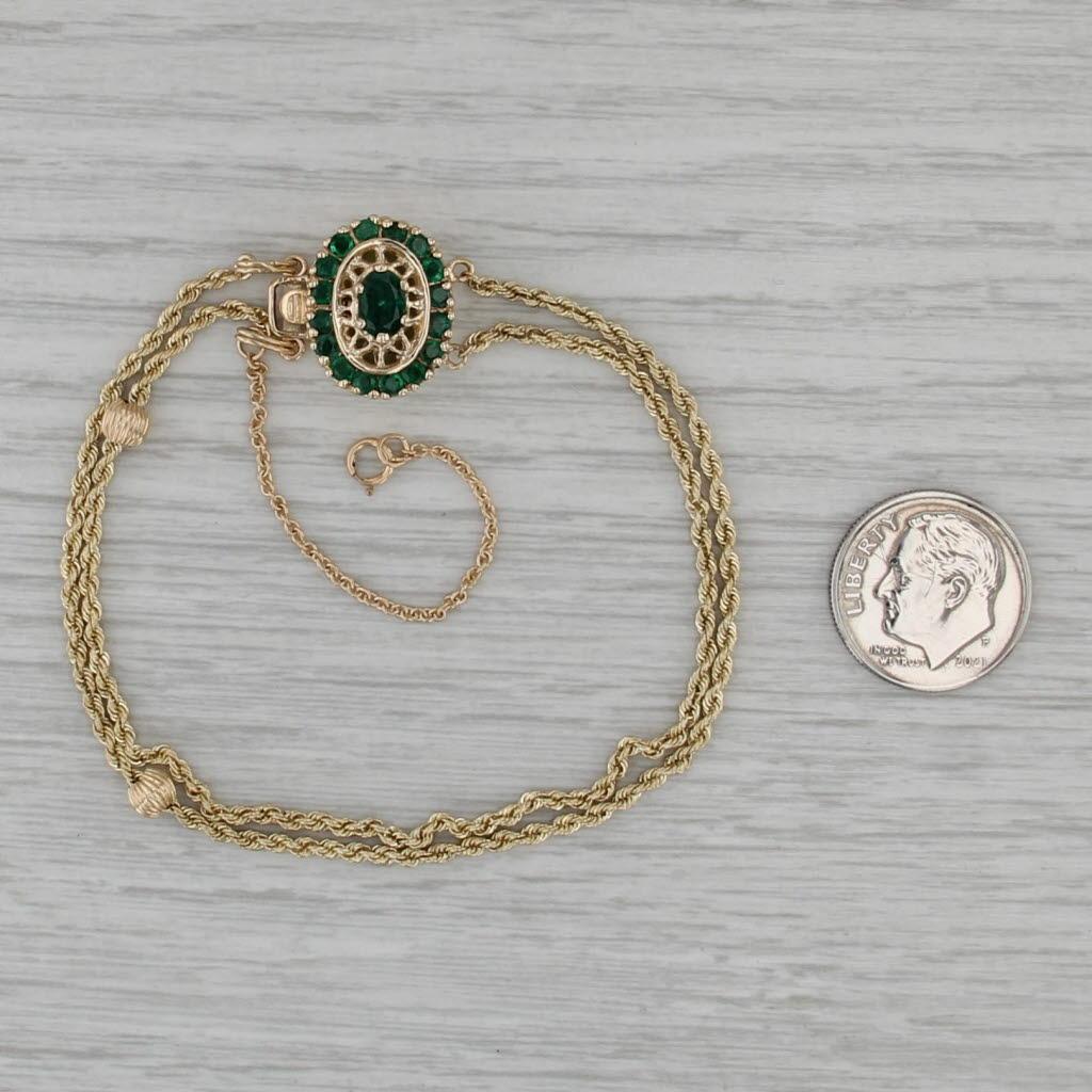 Richard Klein Slide Charm Bracelet 14k Yellow Gold 7" 1.12ctw Emerald Clasp View 4