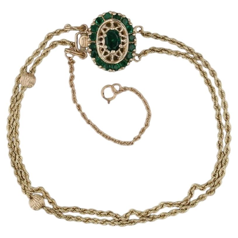 Richard Klein Slide Charm Bracelet 14k Yellow Gold 7" 1.12ctw Emerald Clasp
