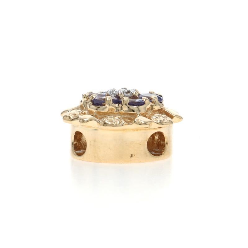 Round Cut Richard Klein Tanzanites Diamond Slide Charm - Yellow Gold 14k Round 1.48ctw For Sale