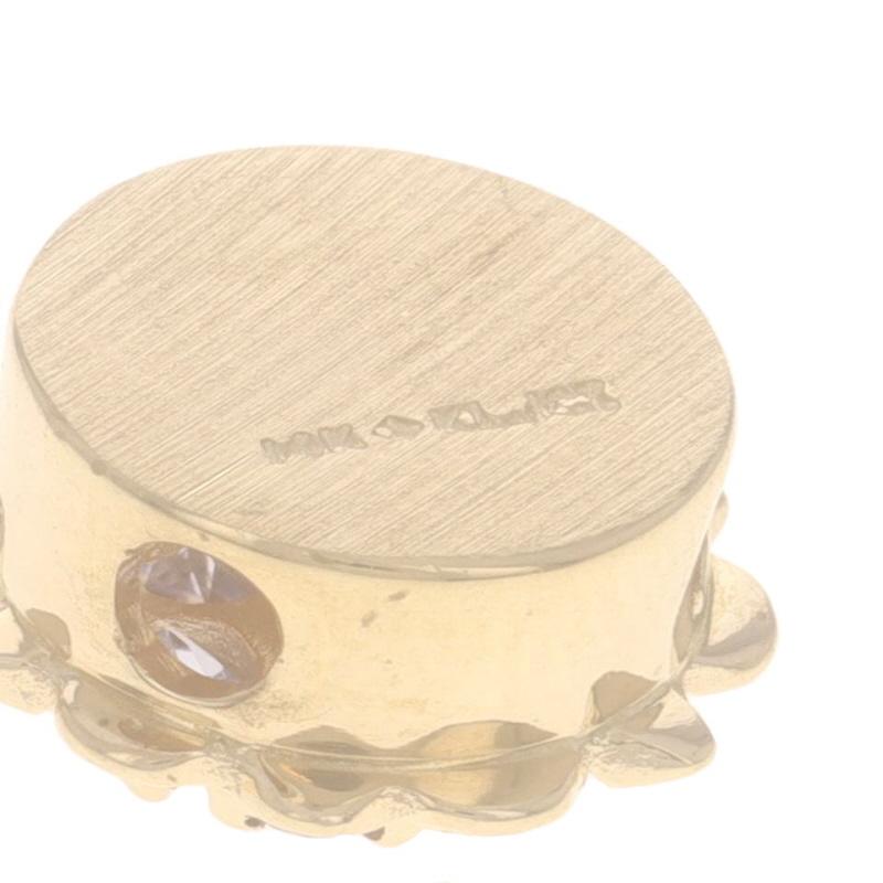 Women's Richard Klein Tanzanites Diamond Slide Charm - Yellow Gold 14k Round 1.48ctw For Sale