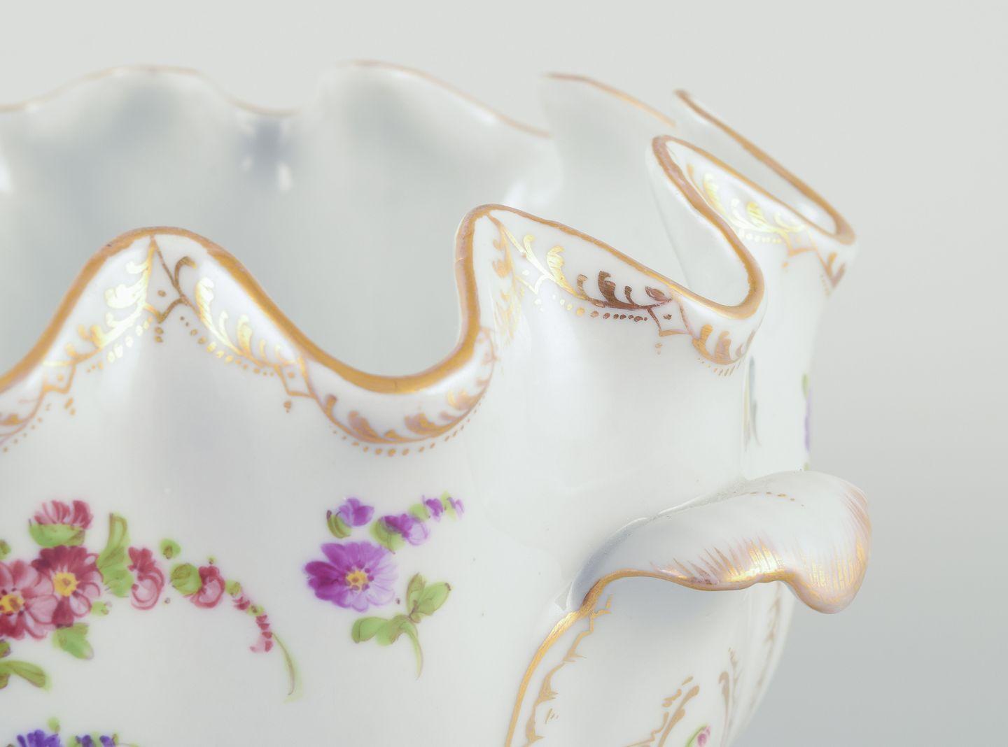 Allemand Richard Klemm, Dresde, Allemagne. Glacière en verre (coupe monteith) en porcelaine. en vente