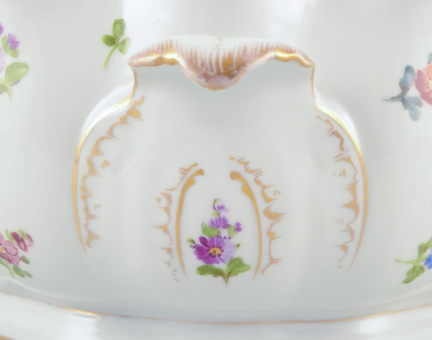 Porcelaine Richard Klemm, Dresde, Allemagne. Glacière en verre (coupe monteith) en porcelaine. en vente