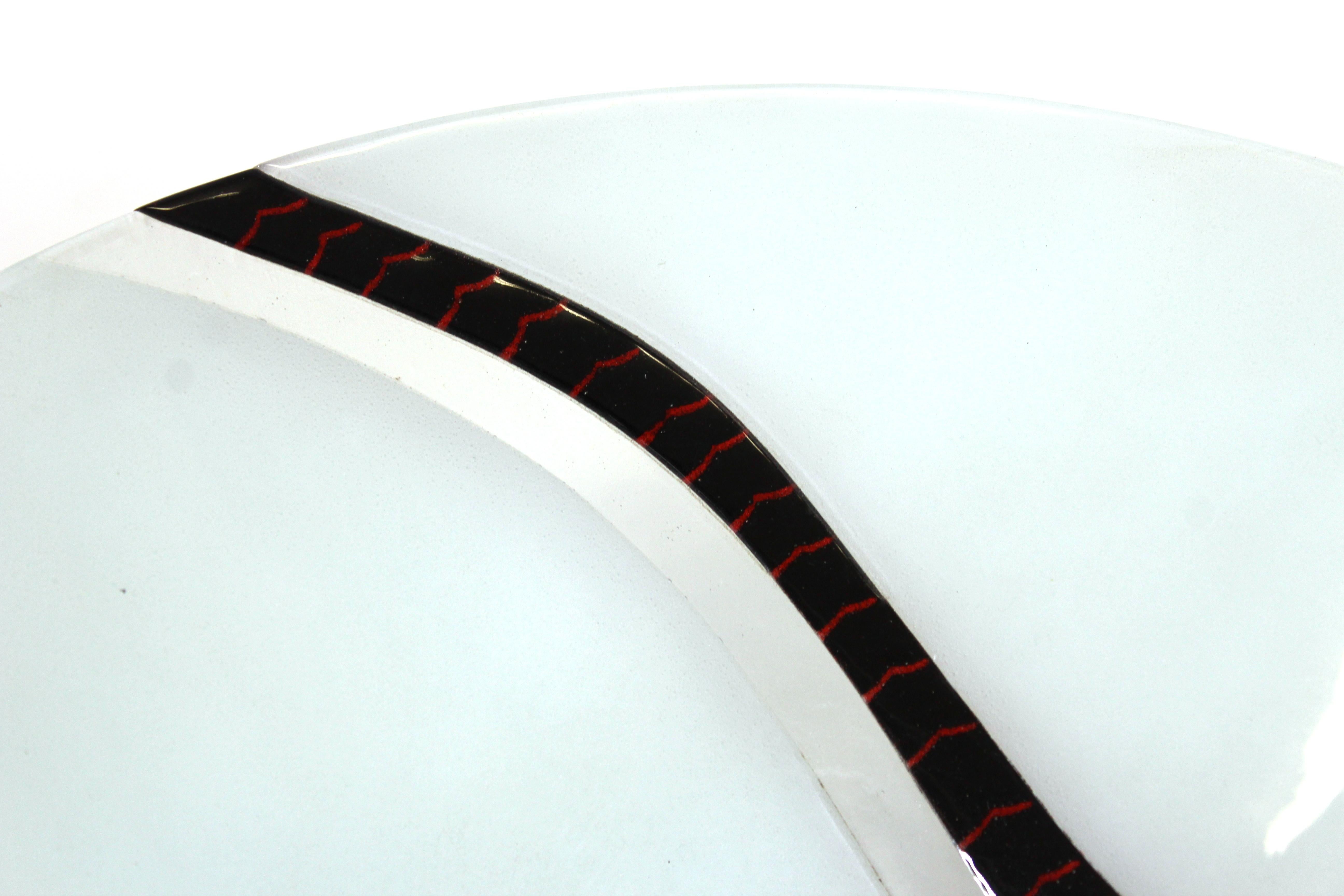 Post-Modern Richard Knopf Postmodern Glass Charger Plate For Sale