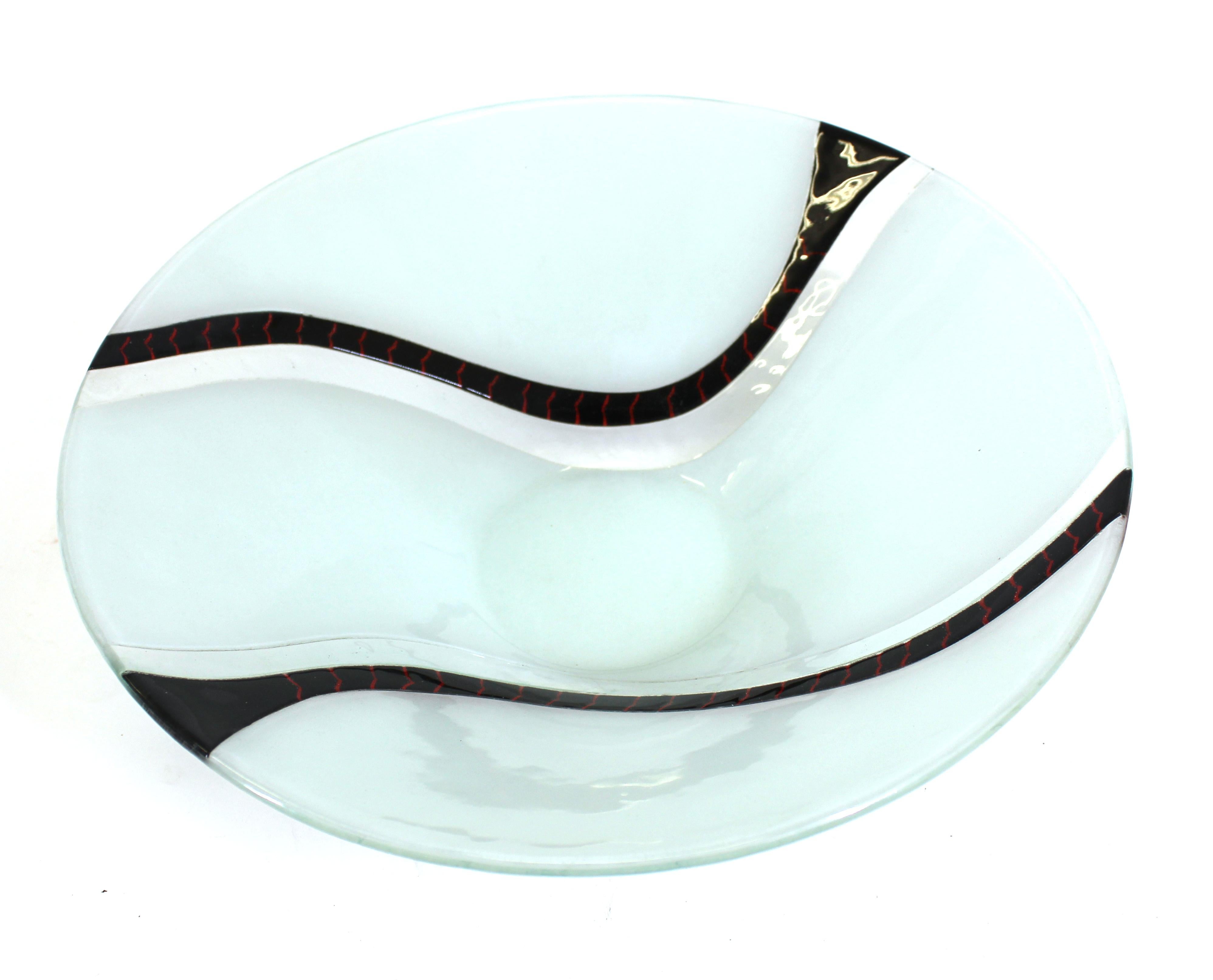 Unknown Richard Knopf Postmodern Glass Charger Plate For Sale