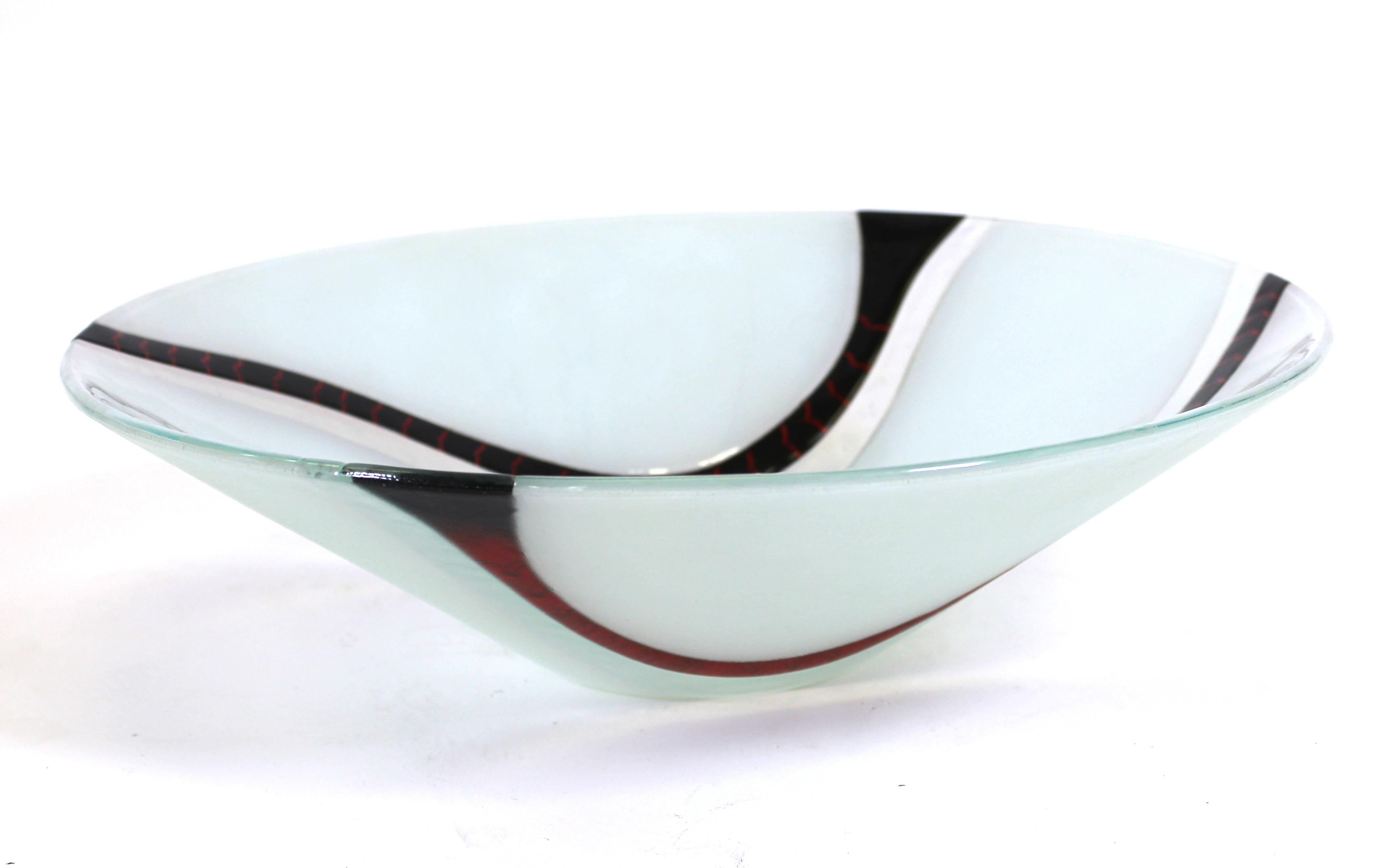 20th Century Richard Knopf Postmodern Glass Charger Plate For Sale