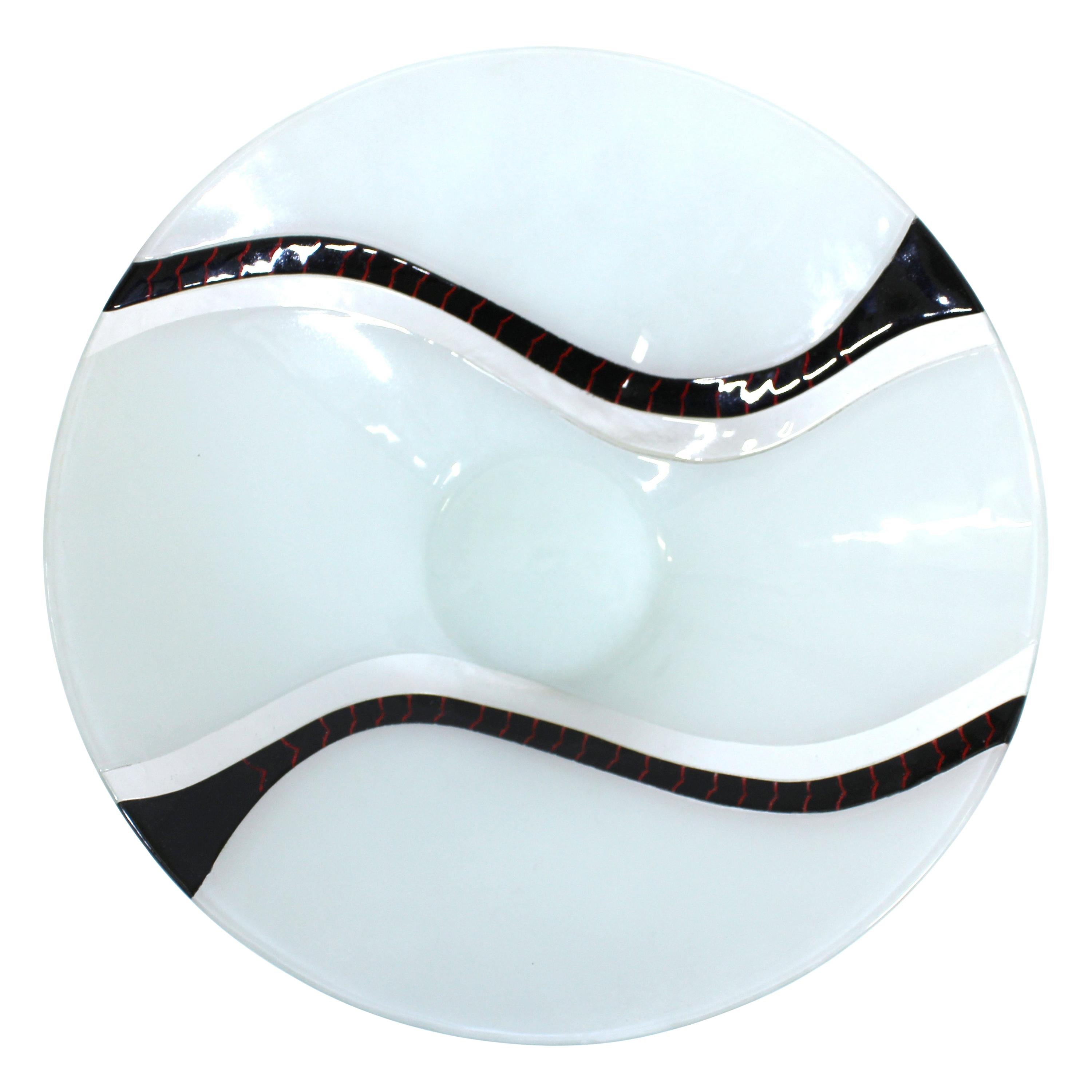 Richard Knopf Postmodern Glass Charger Plate For Sale
