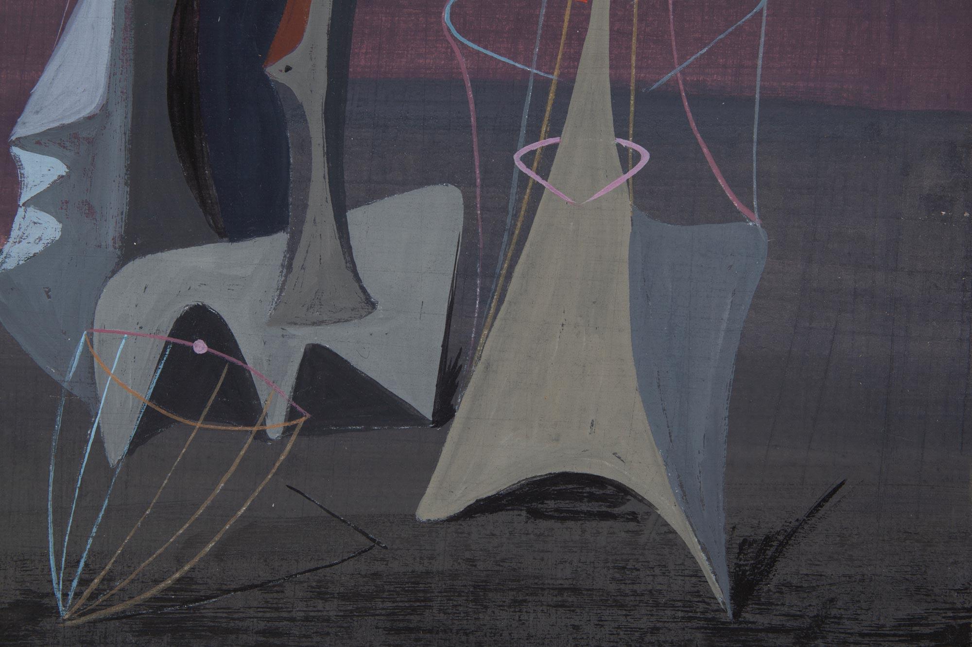 Surreal Instruments in Space - Black Abstract Drawing by Richard Koppe