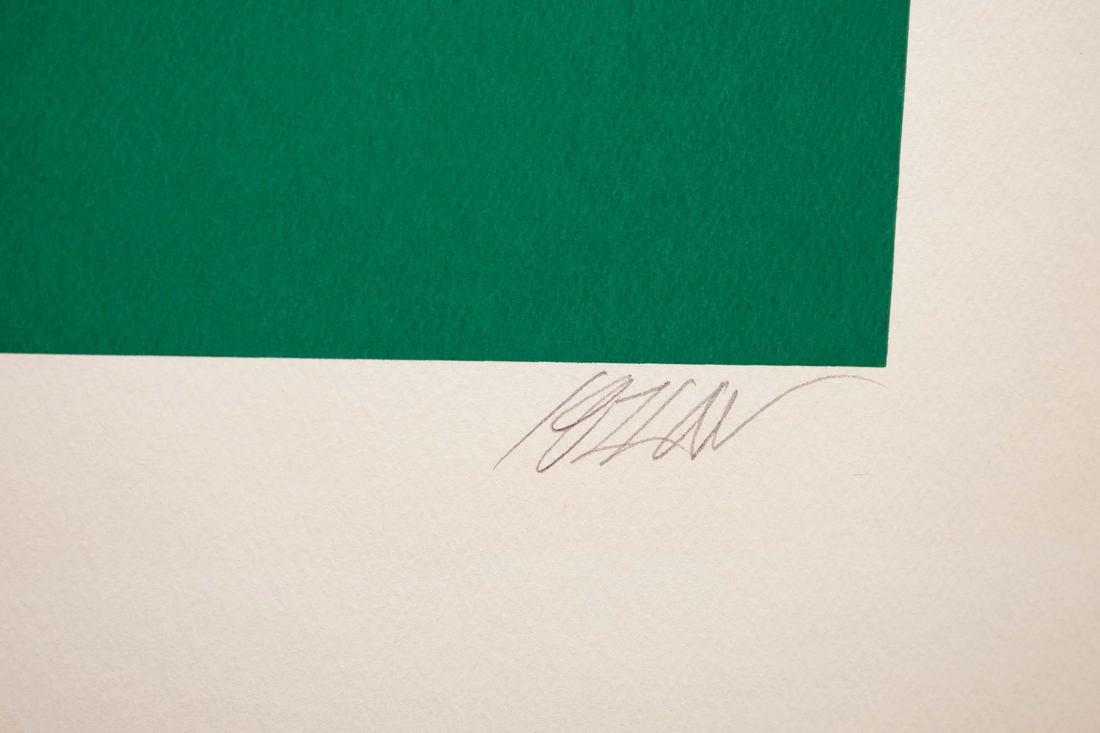 Richard Kozlow Crater Lake Signed Modernist Serigraph 55/100 Unframed 1980s 2