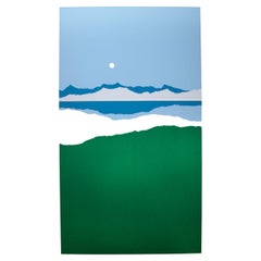 Vintage Richard Kozlow Crater Lake Signed Modernist Serigraph 55/100 Unframed 1980s