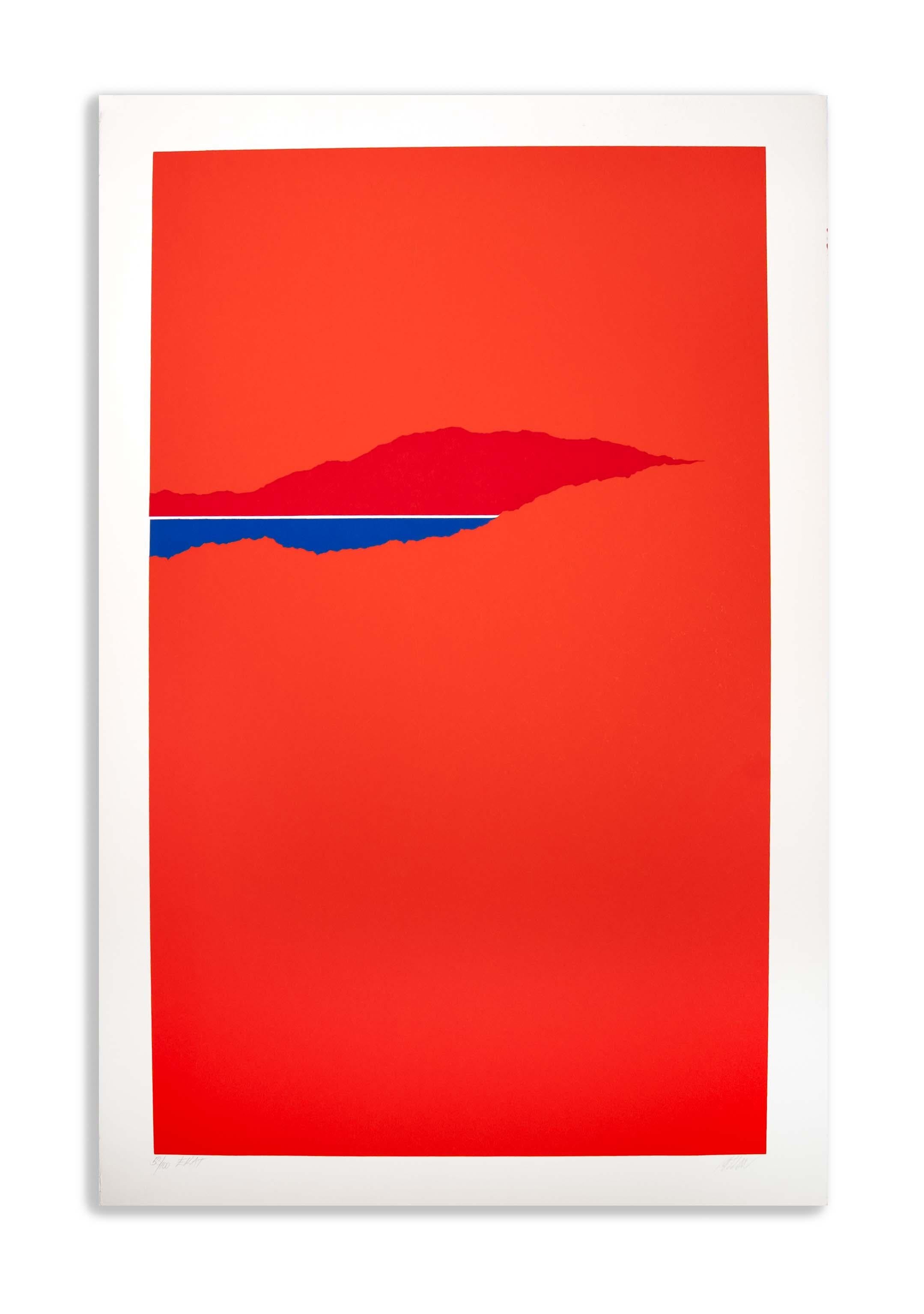 American Richard Kozlow Eliat Signed Modernist Abstract Serigraph 53/100 Unframed 1980s For Sale