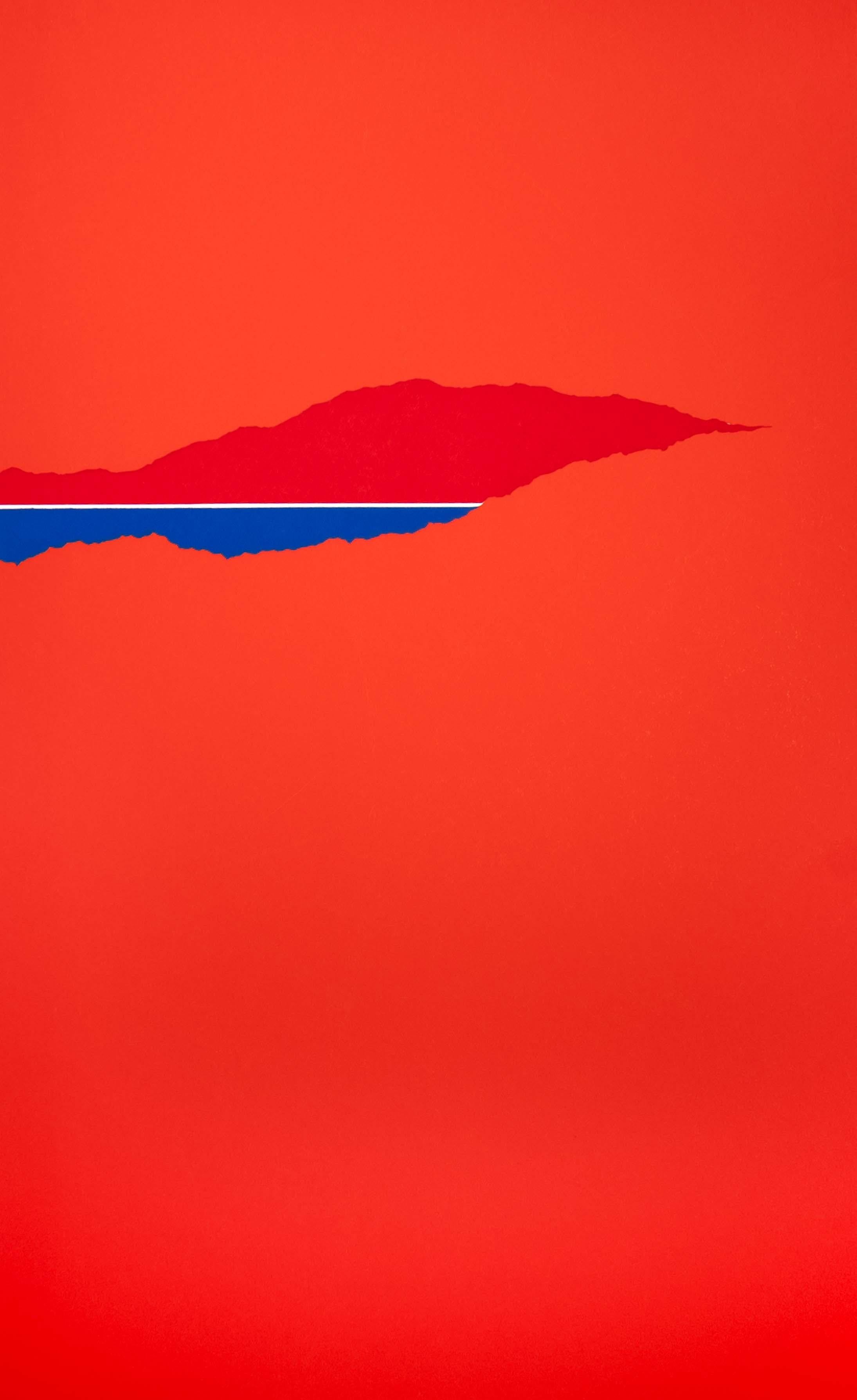 Richard Kozlow Eliat Signed Modernist Abstract Serigraph 53/100 Unframed 1980s In Good Condition For Sale In Keego Harbor, MI