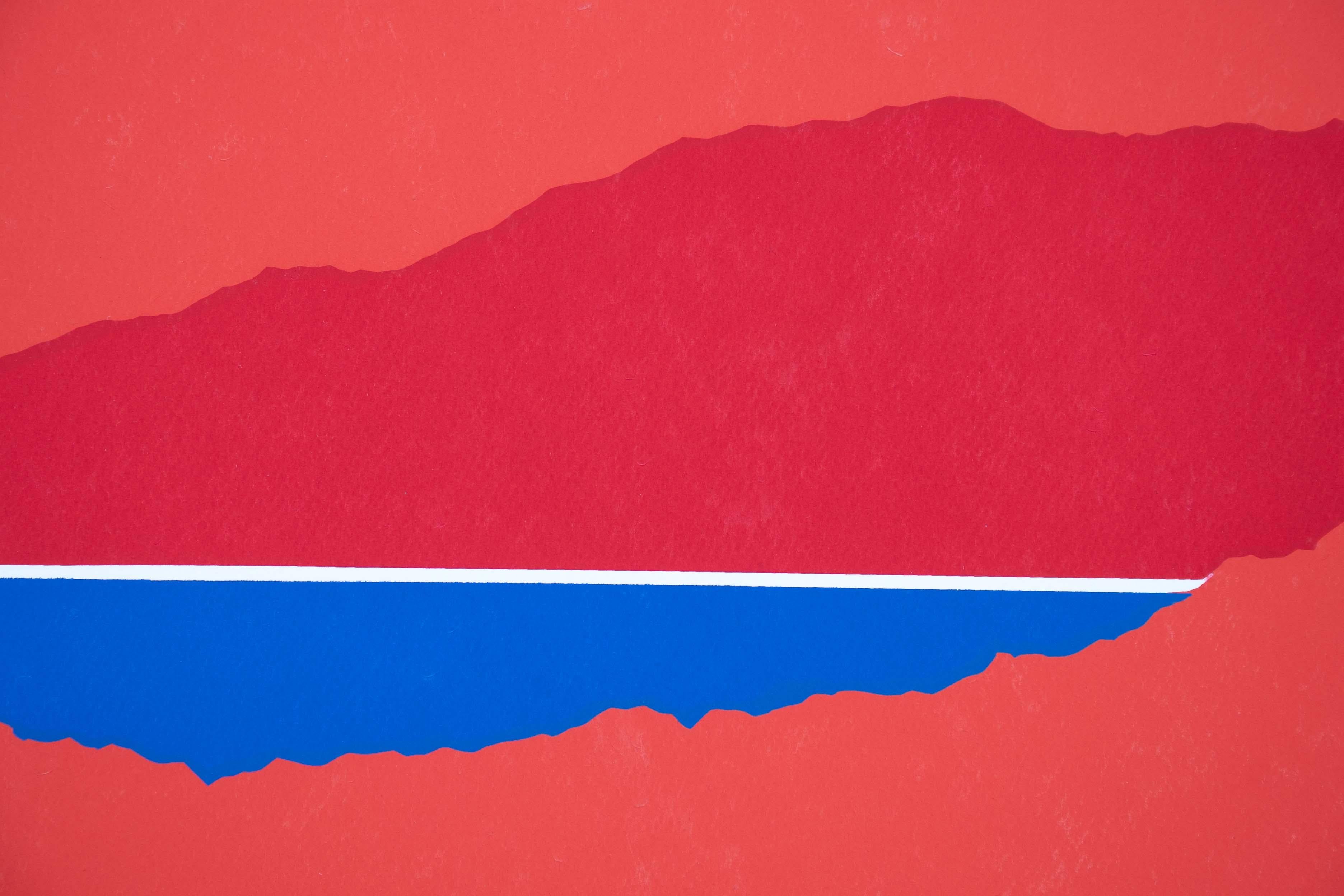 Late 20th Century Richard Kozlow Eliat Signed Modernist Abstract Serigraph 53/100 Unframed 1980s For Sale