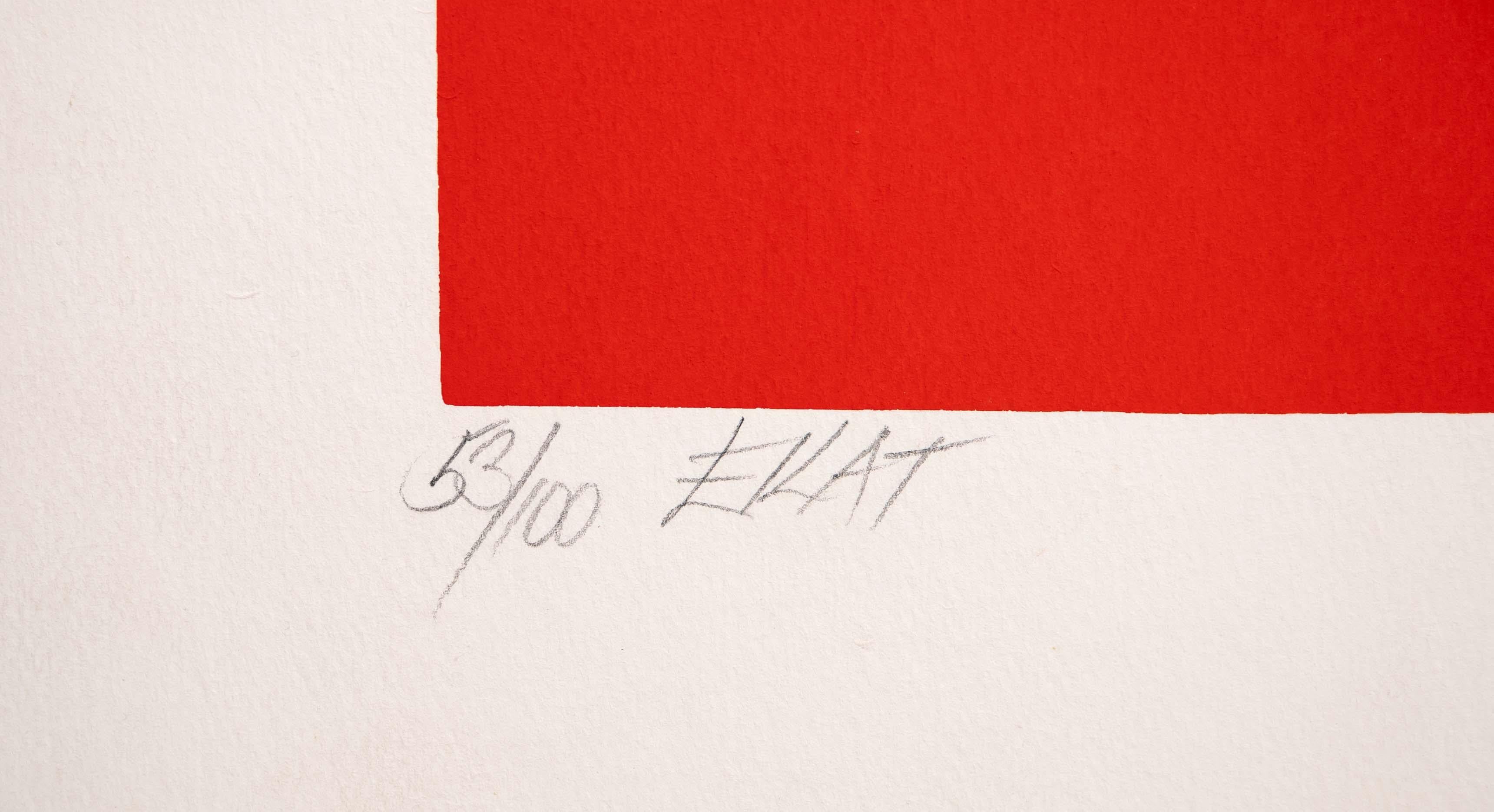 Richard Kozlow Eliat Signed Modernist Abstract Serigraph 53/100 Unframed 1980s For Sale 1