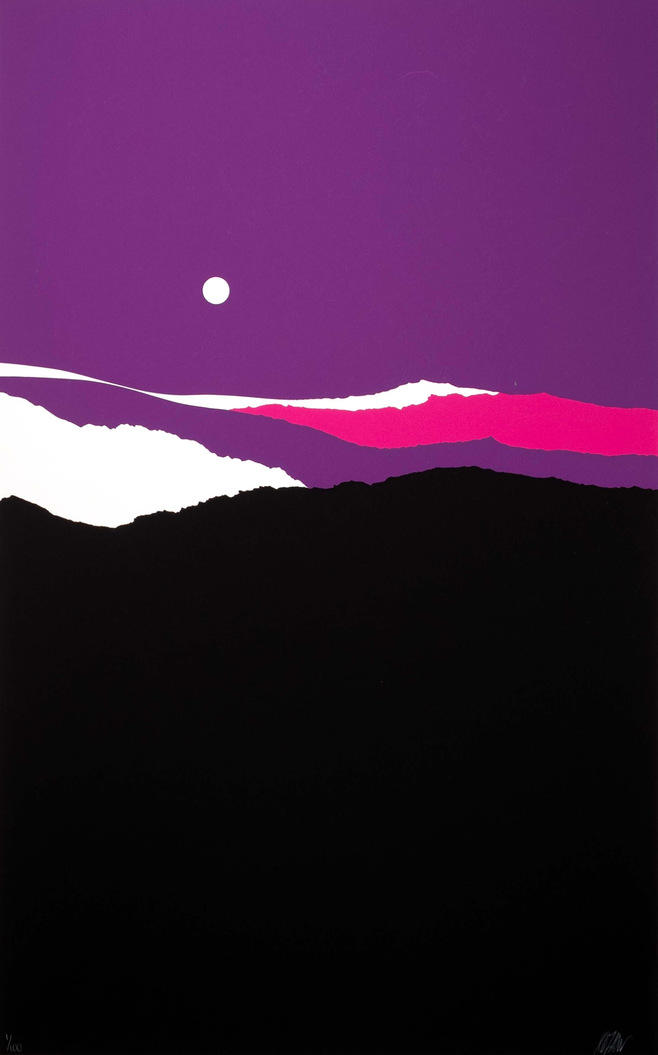 Richard Kozlow Even Tide Signed Modernist Serigraph 1/100 Unframed 1980s In Good Condition For Sale In Keego Harbor, MI