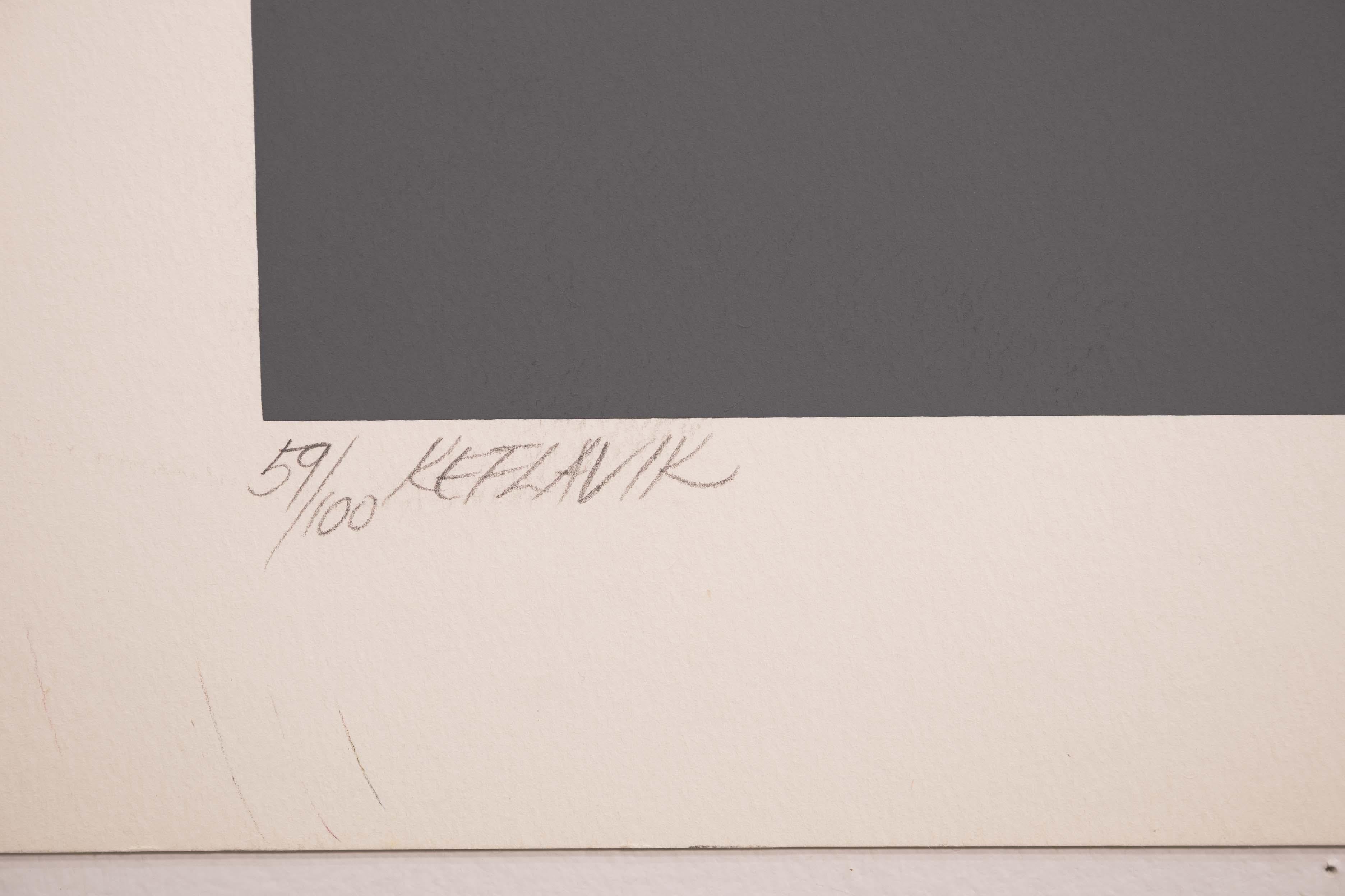 Richard Kozlow Keflavik Signierte Modernistische Serigraphie 59/100 Ungerahmt 1980er im Angebot 1