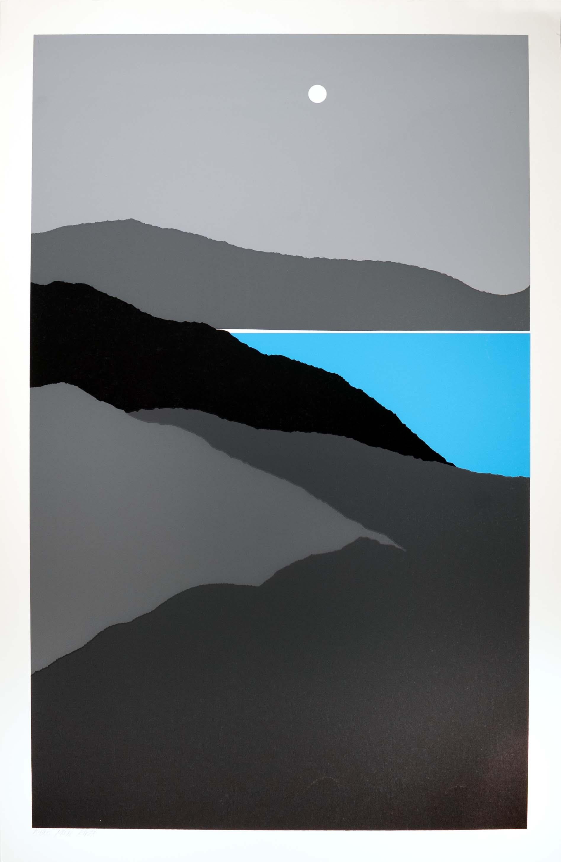 An abstract modernist serigraph on paper titled 