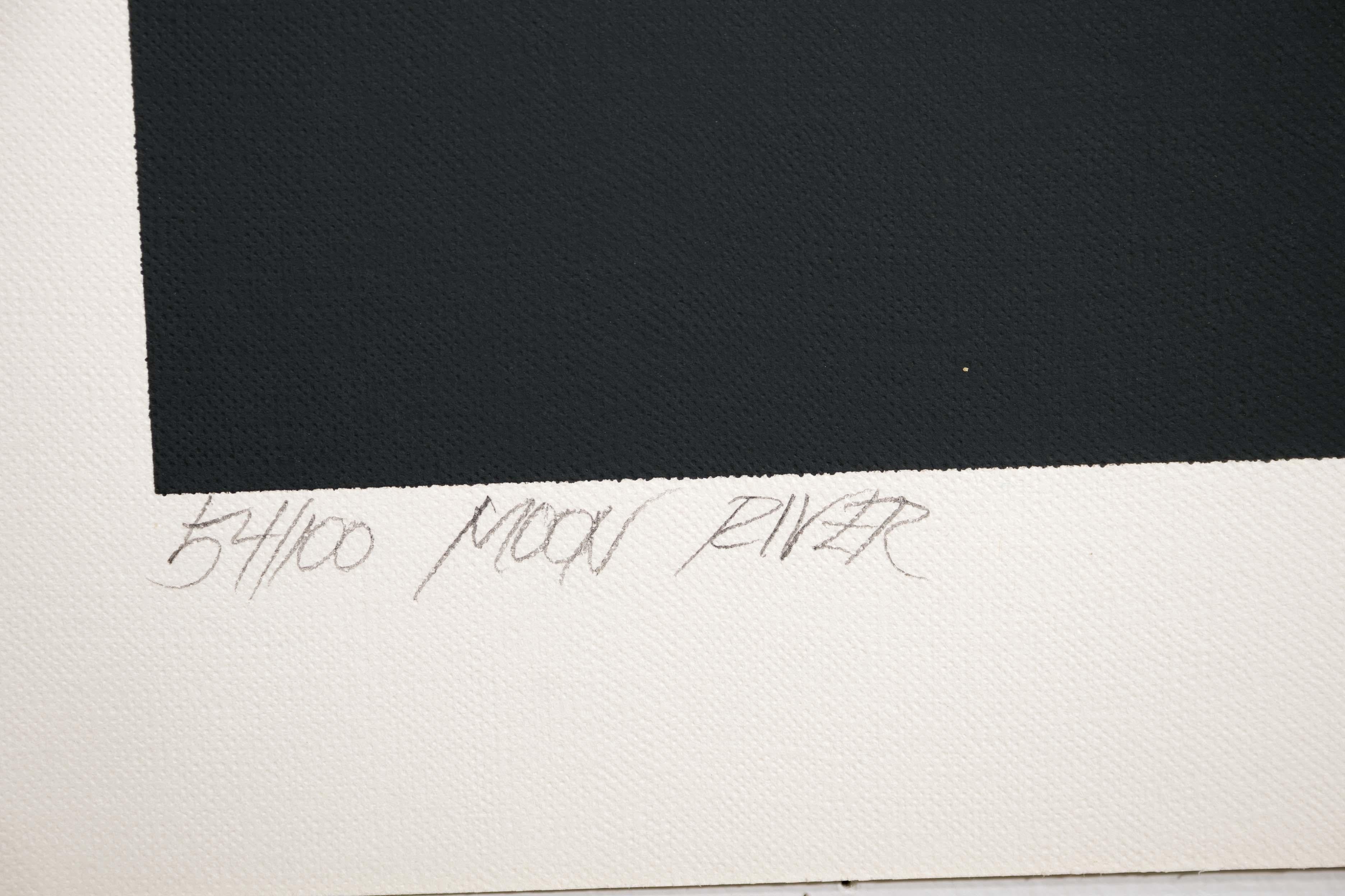 Richard Kozlow Moon River Signed Modernist Serigraph 54/100 Unframed 1980s For Sale 1