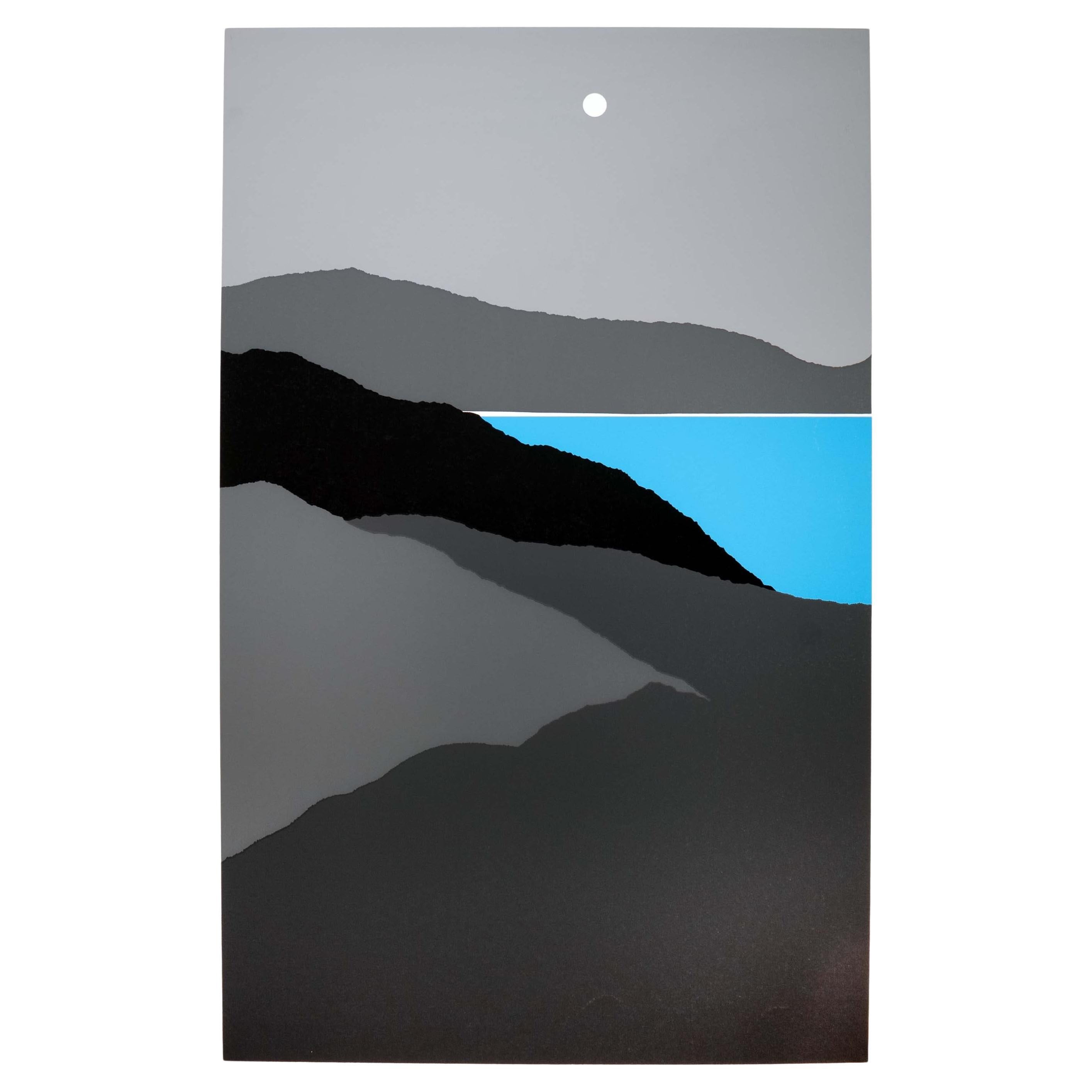 Richard Kozlow Moon River, signierte modernistische Serigraphie 54/100, ungerahmt, Richard Kozlow, 1980er Jahre
