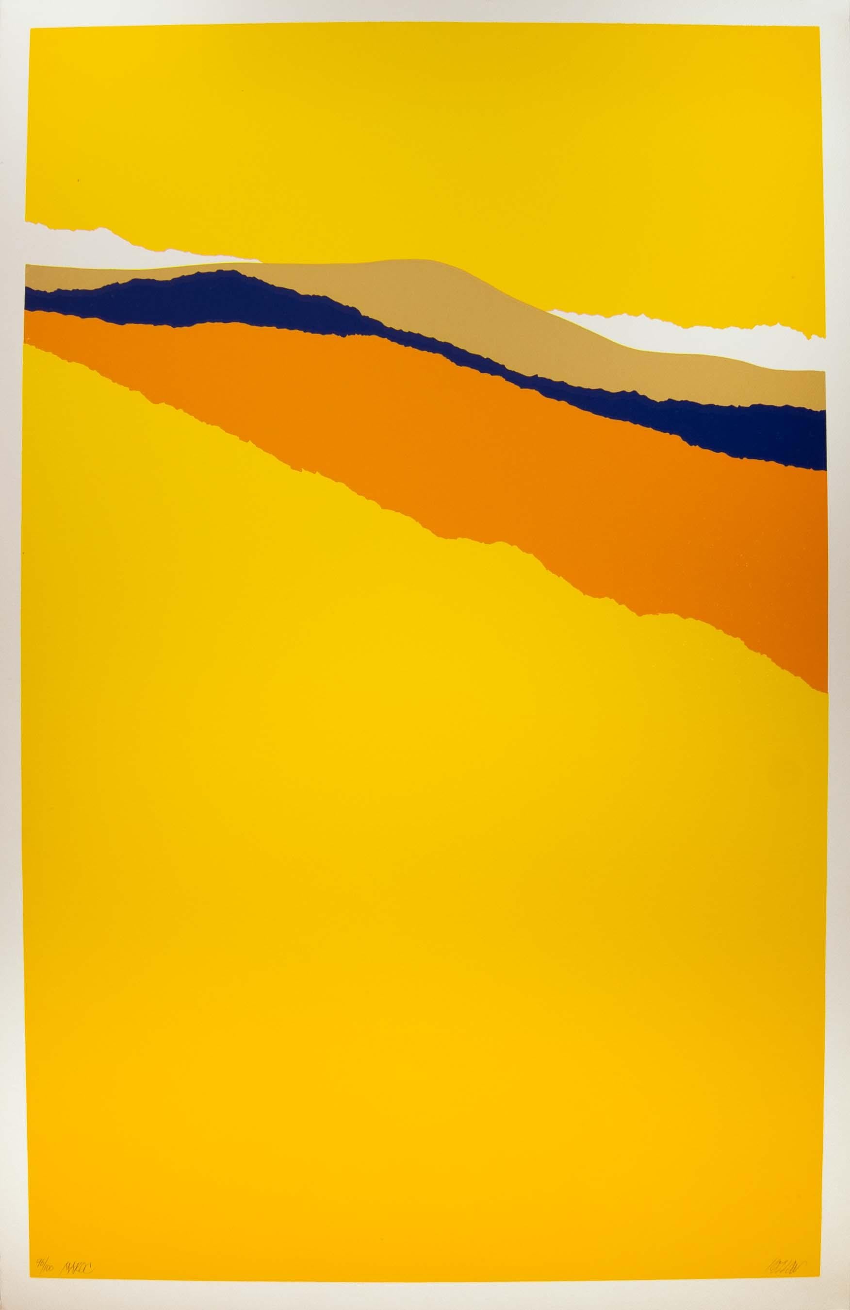 An abstract modernist serigraph on paper titled 