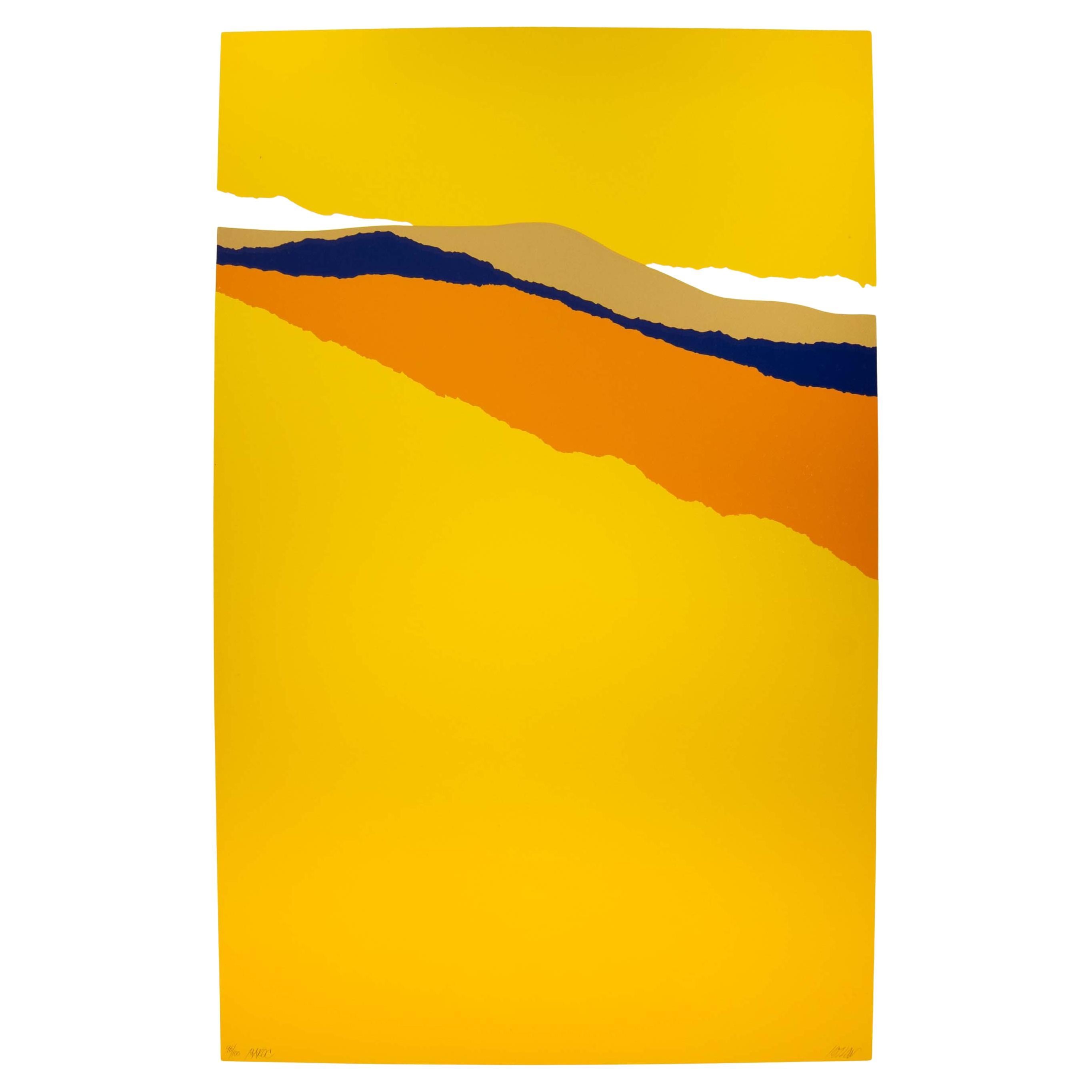 Richard Kozlow Morrac, signierte abstrakte modernistische Serigraphie 96/100, ungerahmt, signiert, 1980er Jahre