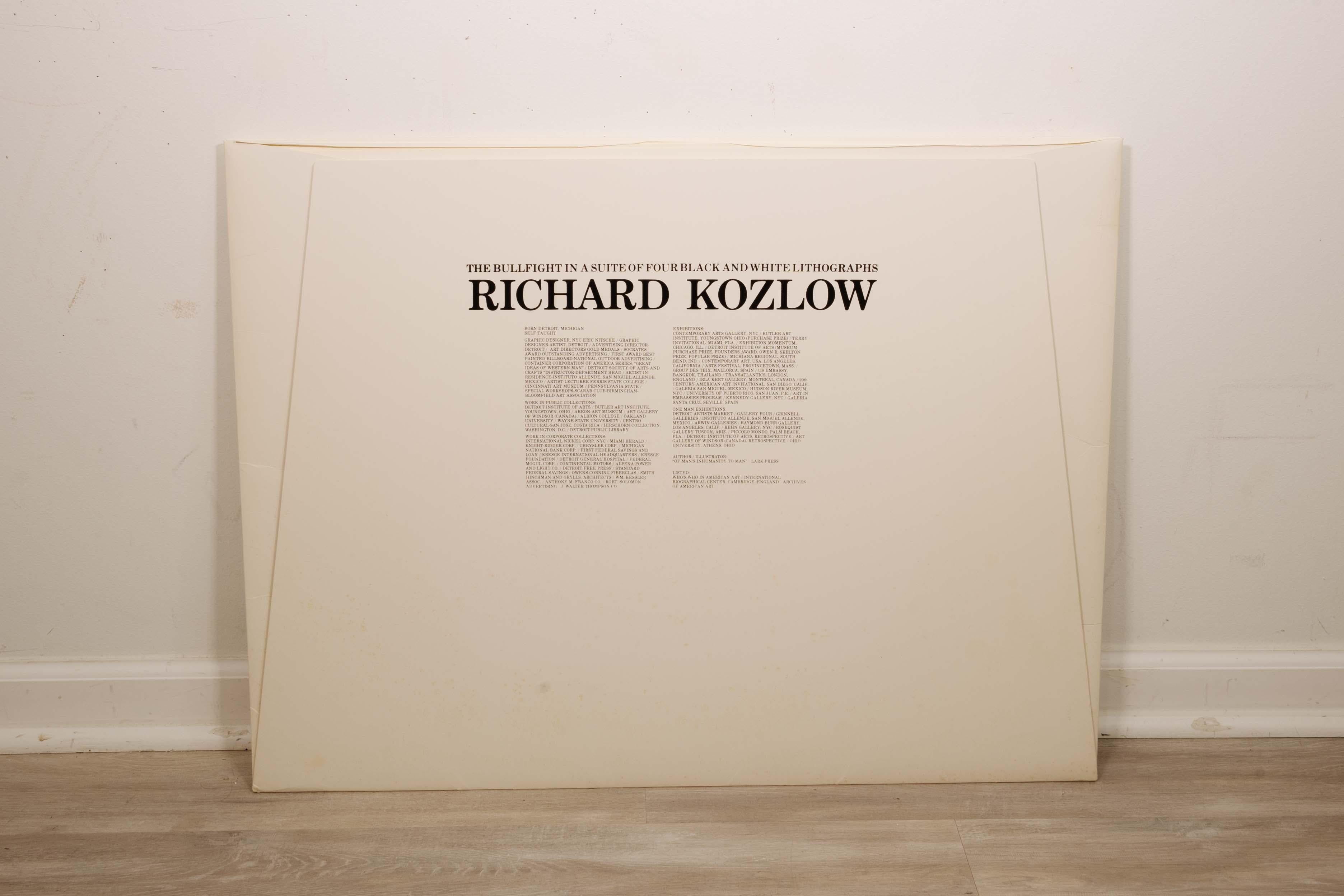 American Richard Kozlow Plaza De Toros Portfolio with 4 Lithographs Signed For Sale