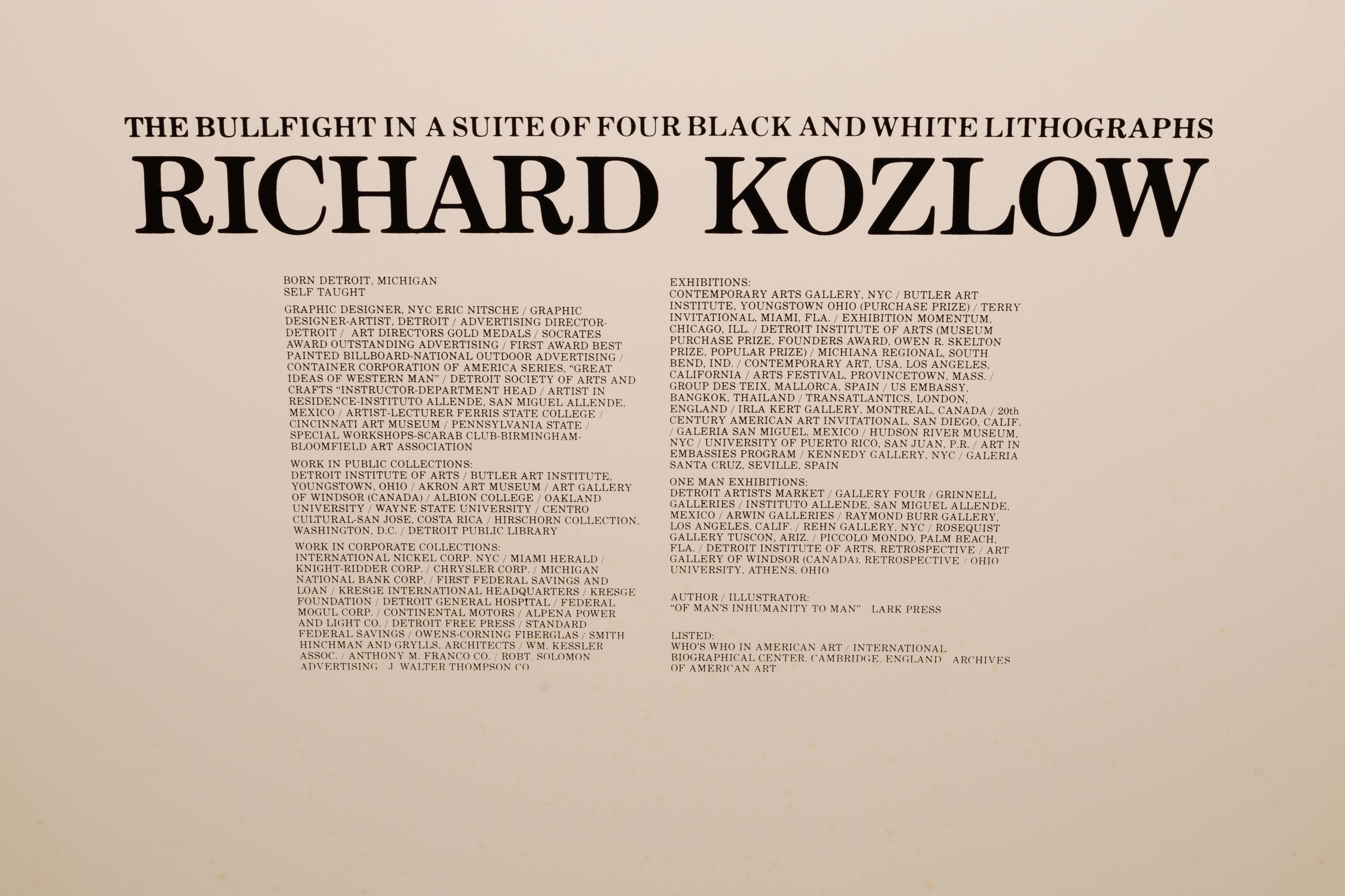 Richard Kozlow Plaza De Toros Portfolio with 4 Lithographs Signed In Good Condition For Sale In Keego Harbor, MI