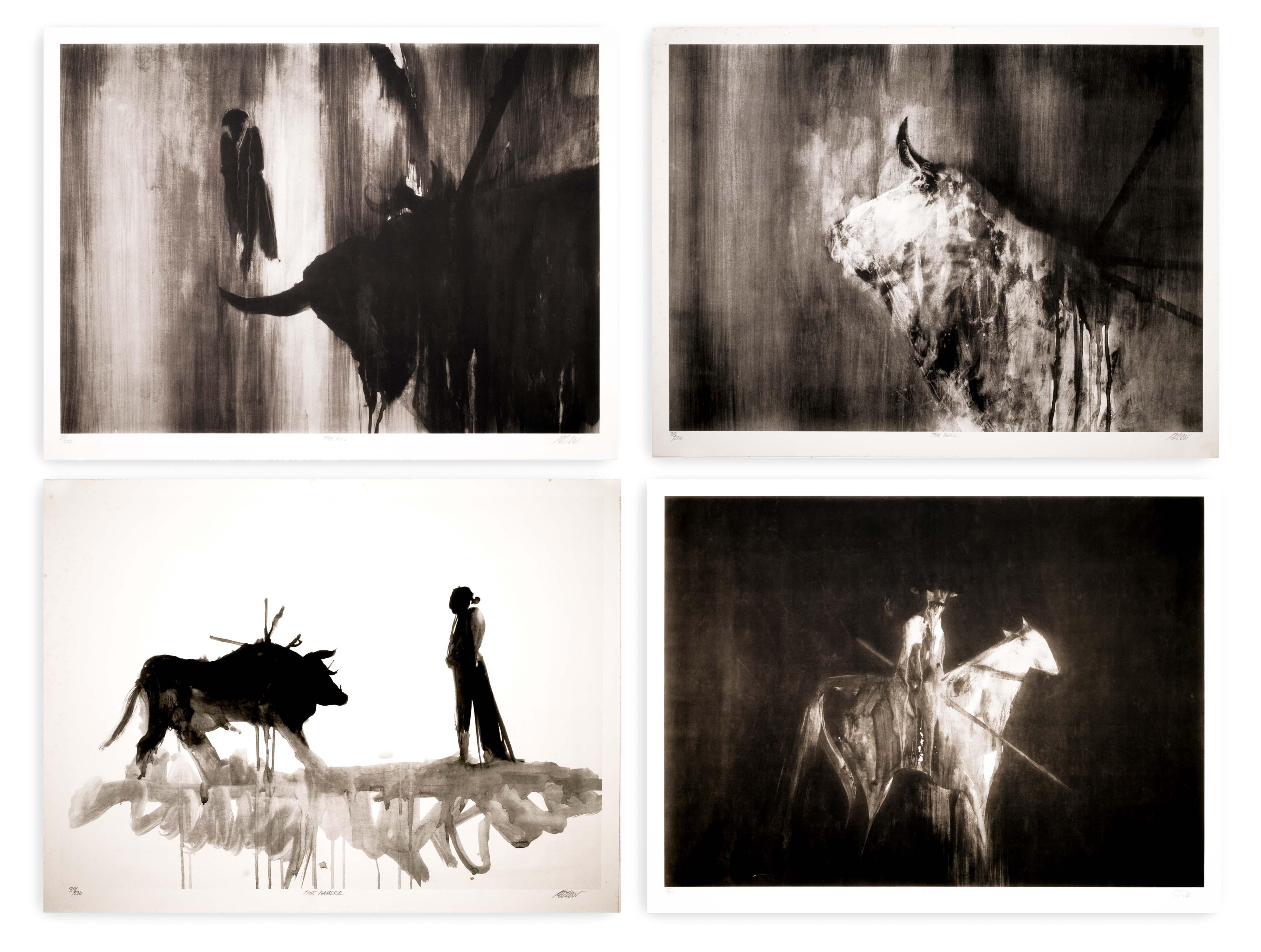 Paper Richard Kozlow Plaza De Toros Portfolio with 4 Lithographs Signed For Sale