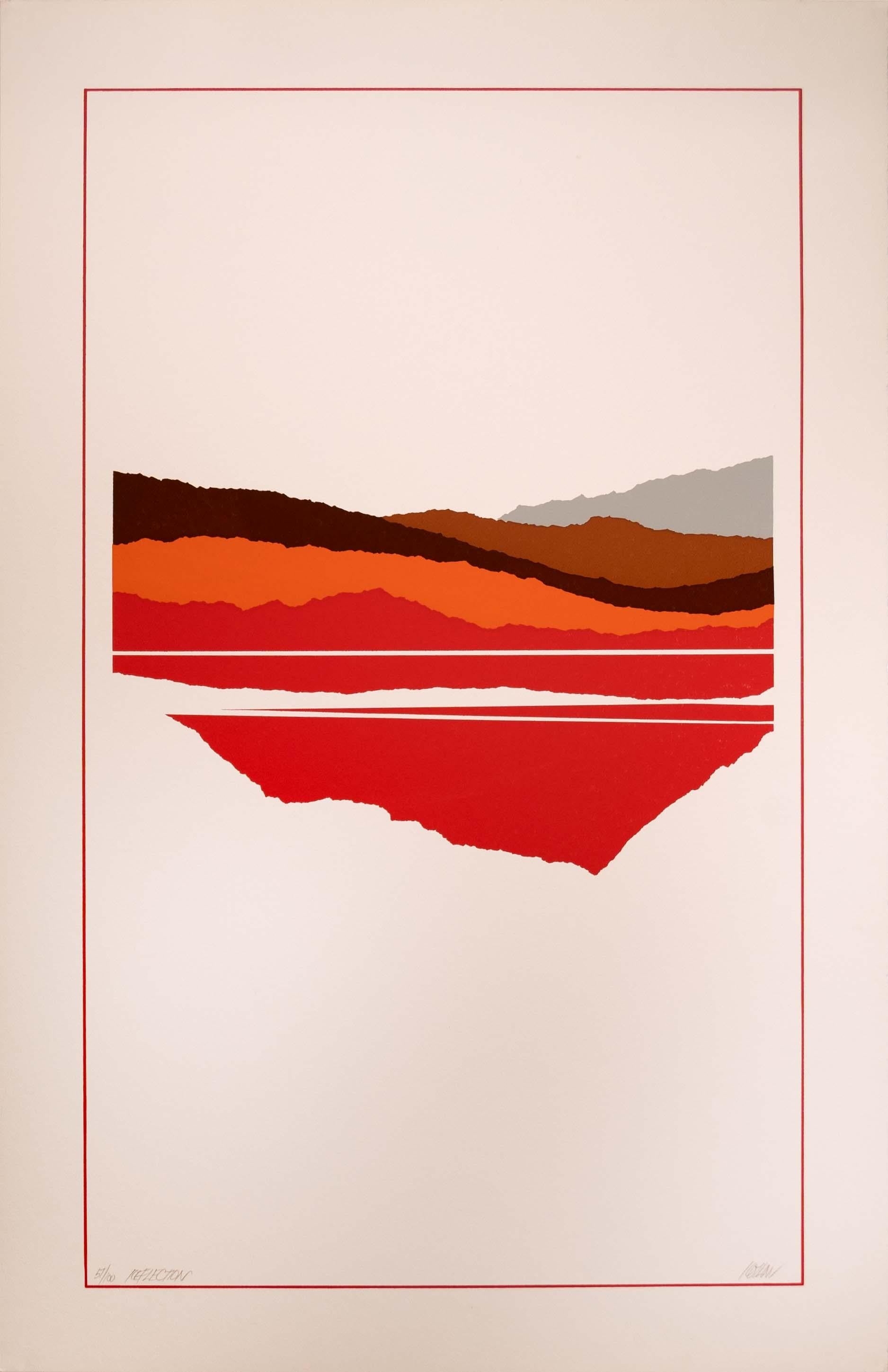 An abstract modernist serigraph on paper titled 