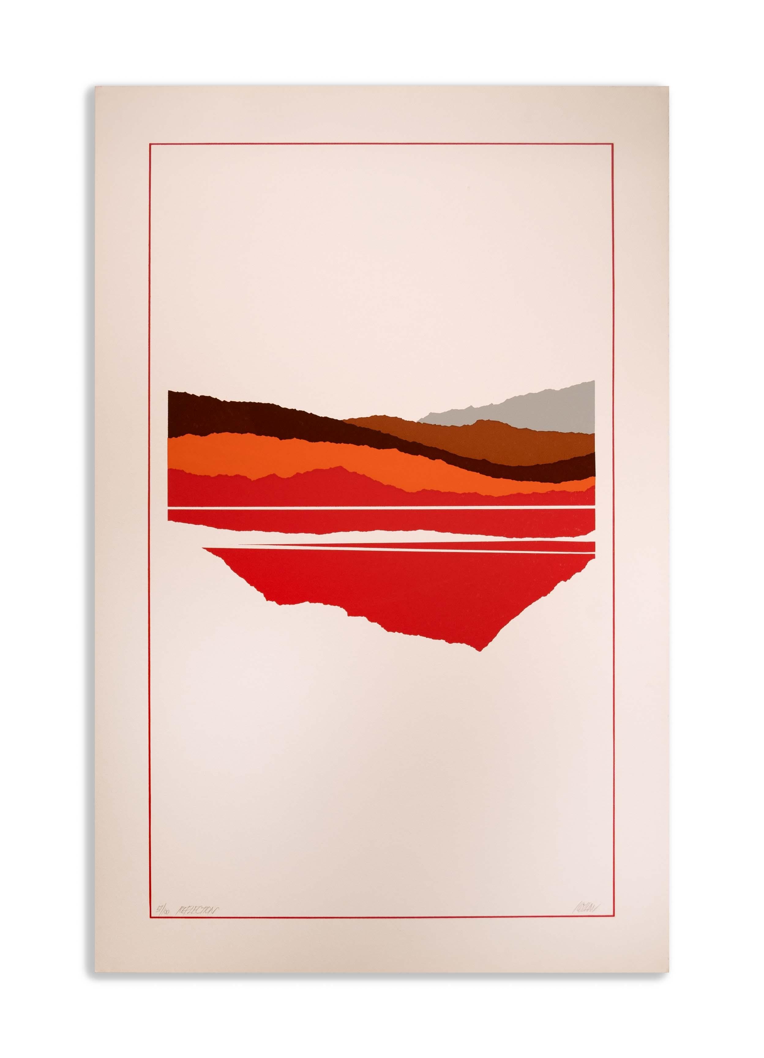 American Richard Kozlow Reflection Signed Modernist Serigraph 51/100 Unframed 1980s For Sale