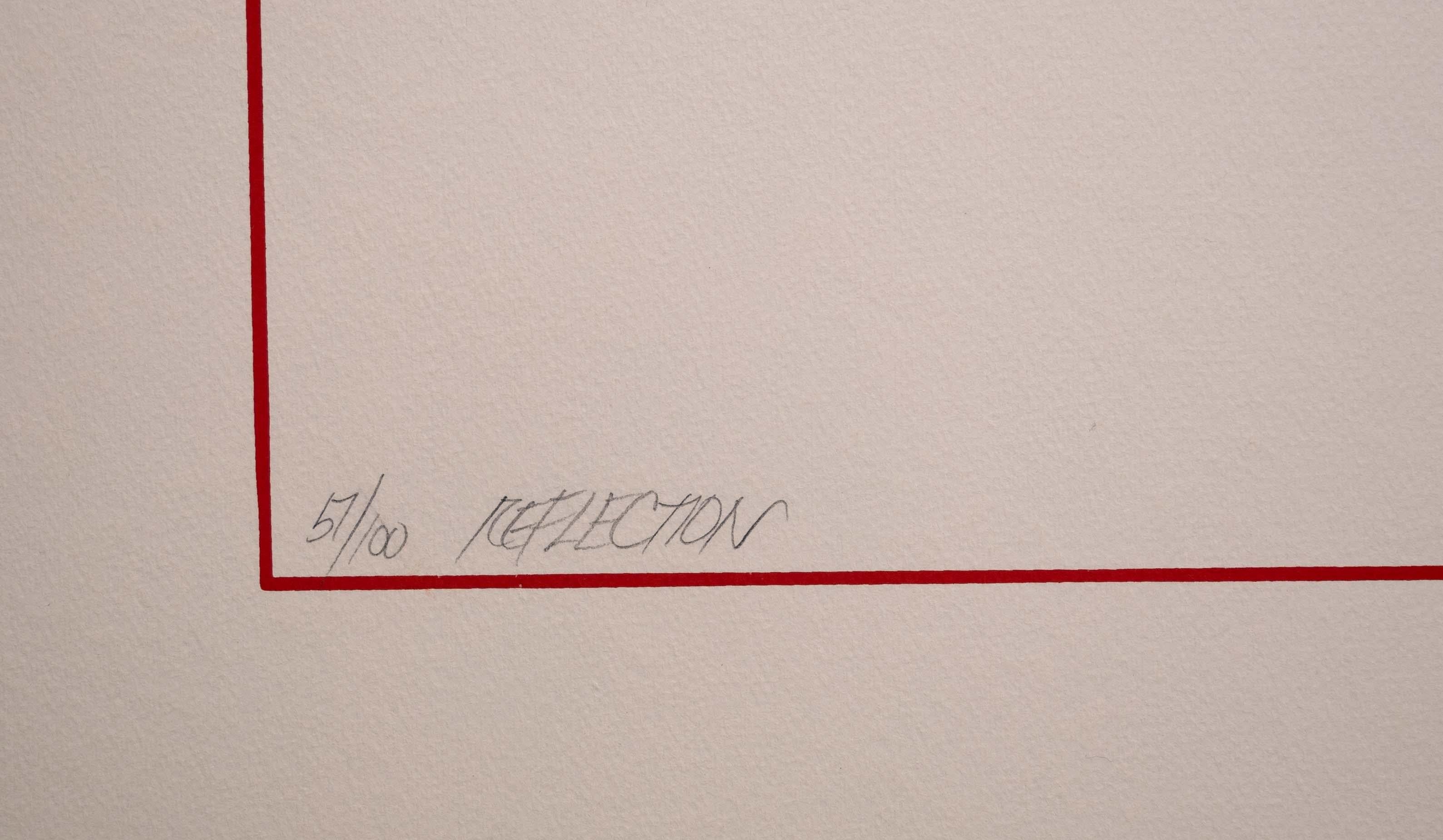 Richard Kozlow Reflection Signed Modernist Serigraph 51/100 Unframed 1980s For Sale 1