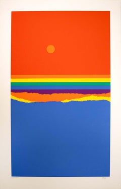 Richard Kozlow Spectrum Modernist Abstract Serigraph 1/1 Unframed 1980s