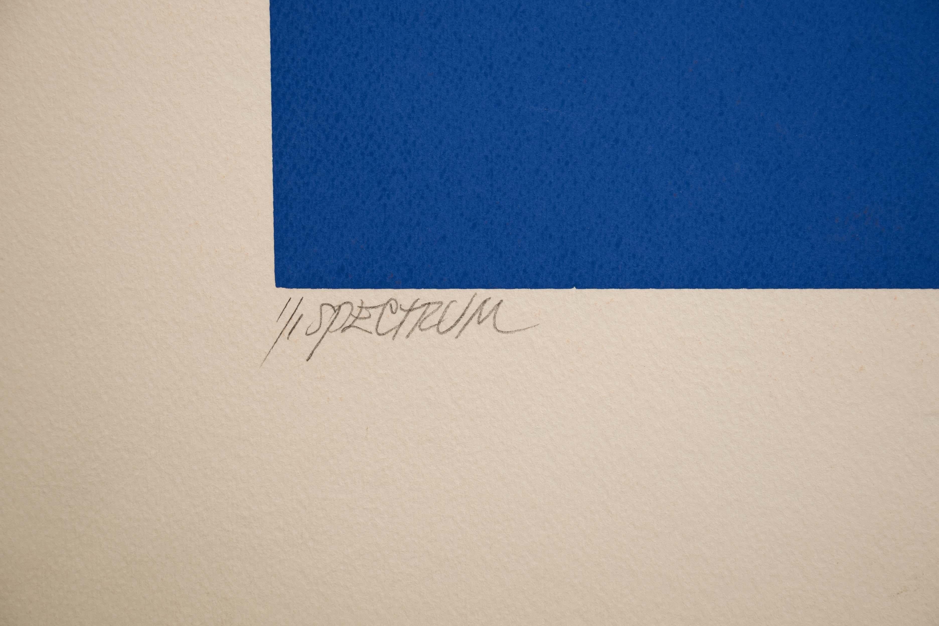Richard Kozlow Spectrum Modernistische abstrakte Serigraphie 1/1 Un gerahmt 1980er Jahre im Angebot 1