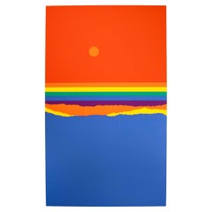 Richard Kozlow Spettro Modernista Astratto Serigrafia 1/1 Senza cornice Anni '80