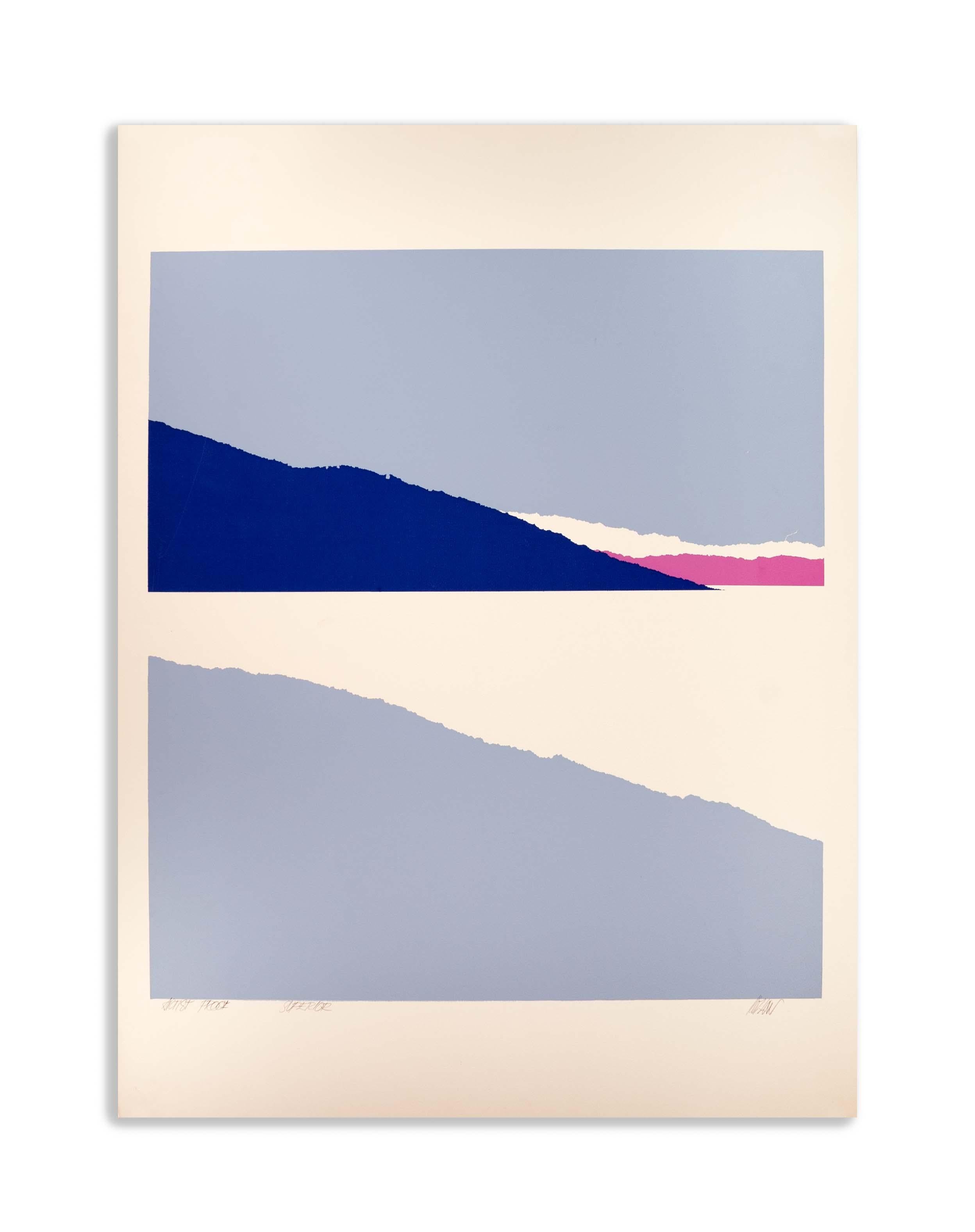 Richard Kozlow Superior Signierte modernistische Serigraphie-Künstler Proof Un gerahmt 1980er Jahre (amerikanisch) im Angebot