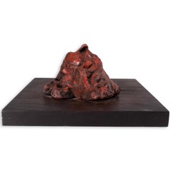 Richard Kozlow Untitled 1996 Abstract Red Bronze Sculpture On Wood Base