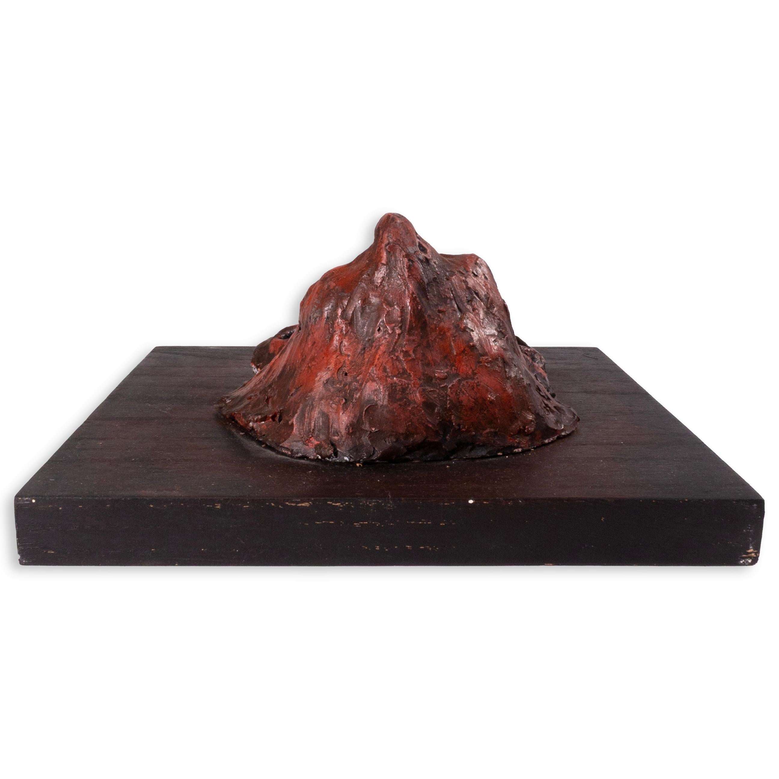 American Richard Kozlow Untitled 1996 Abstract Red Bronze Sculpture On Wood Base For Sale
