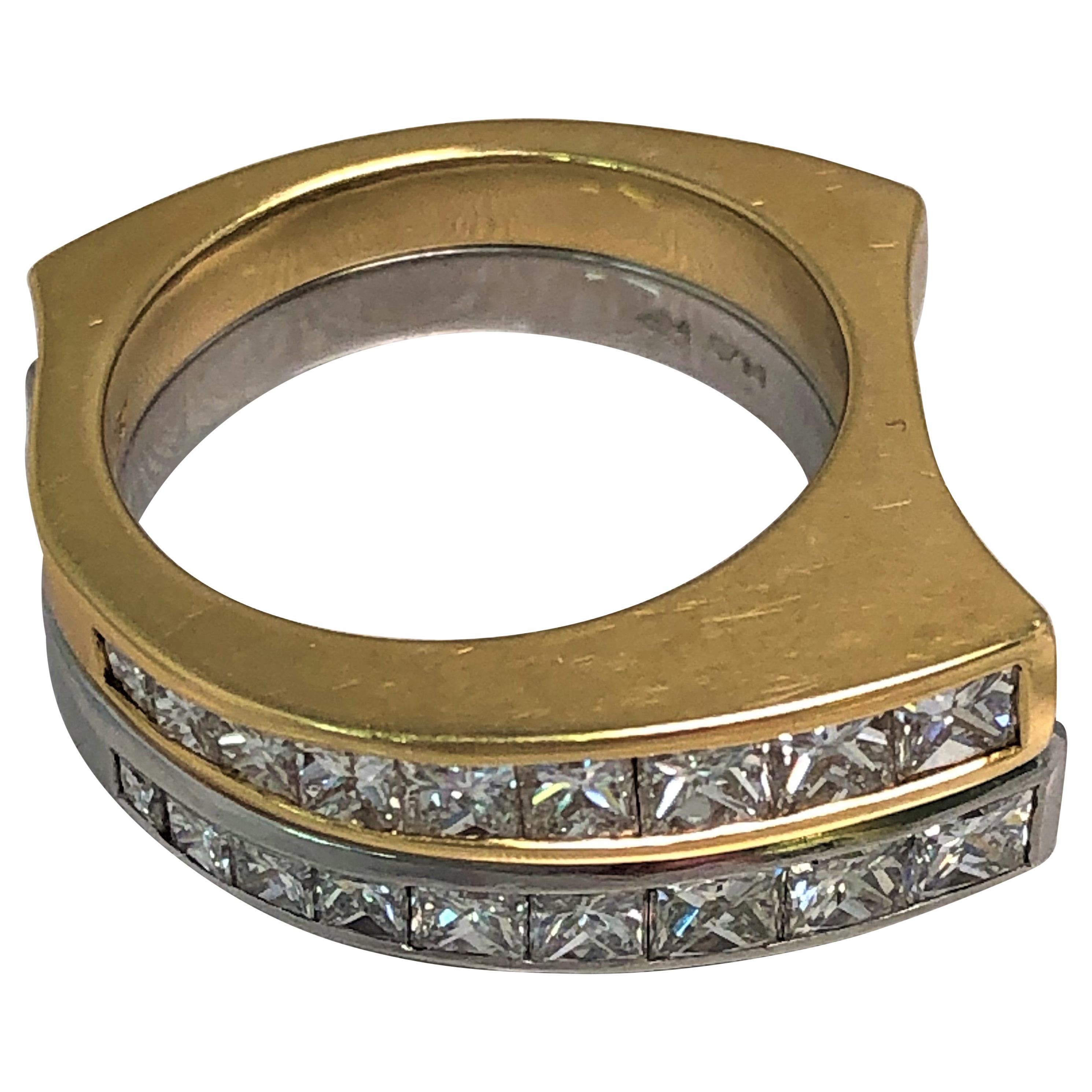 Richard Krementz 18 Karat and Platinum Diamond Ring Set