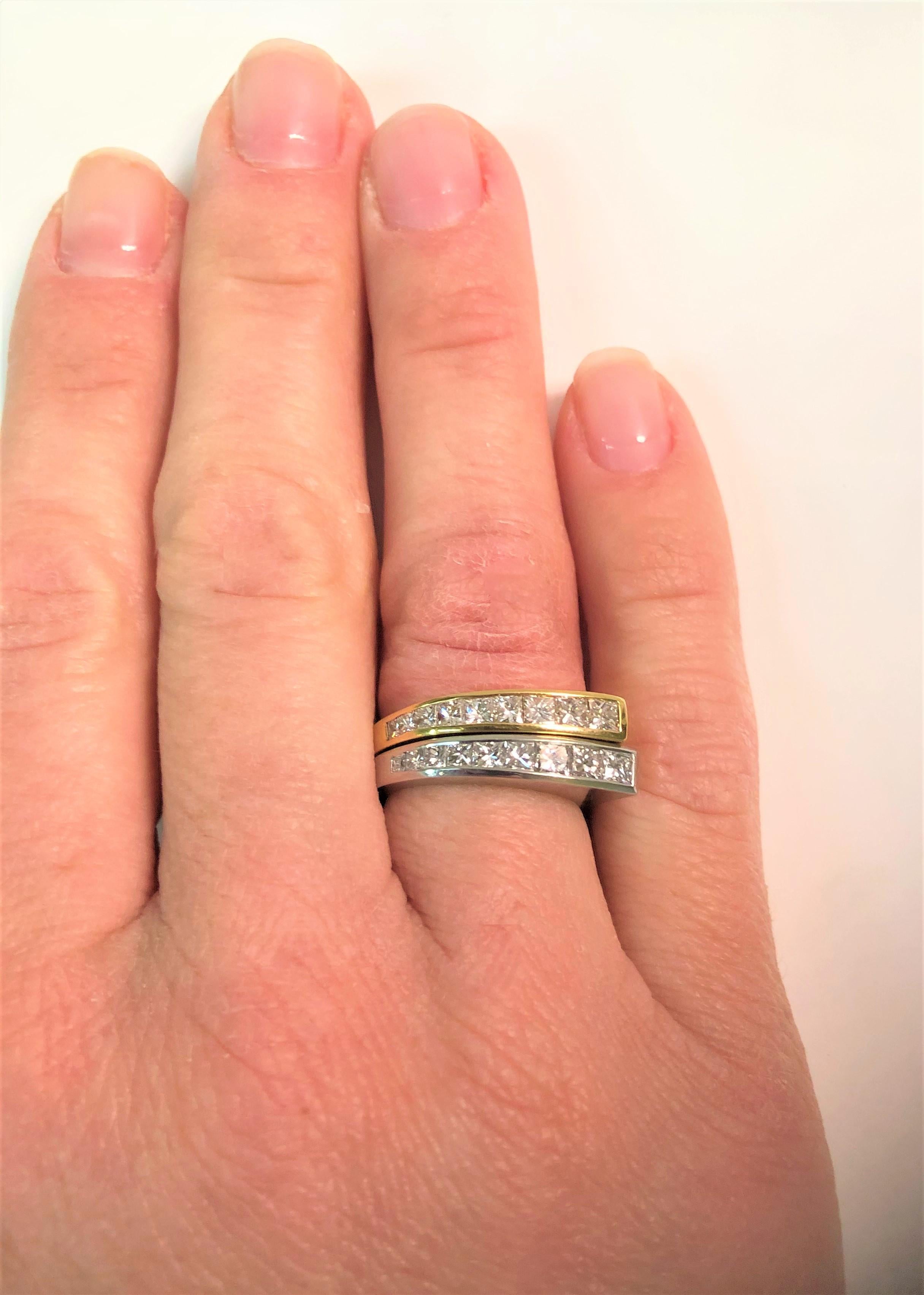 Richard Krementz 18 Karat and Platinum Diamond Ring Set In New Condition For Sale In Cincinnati, OH